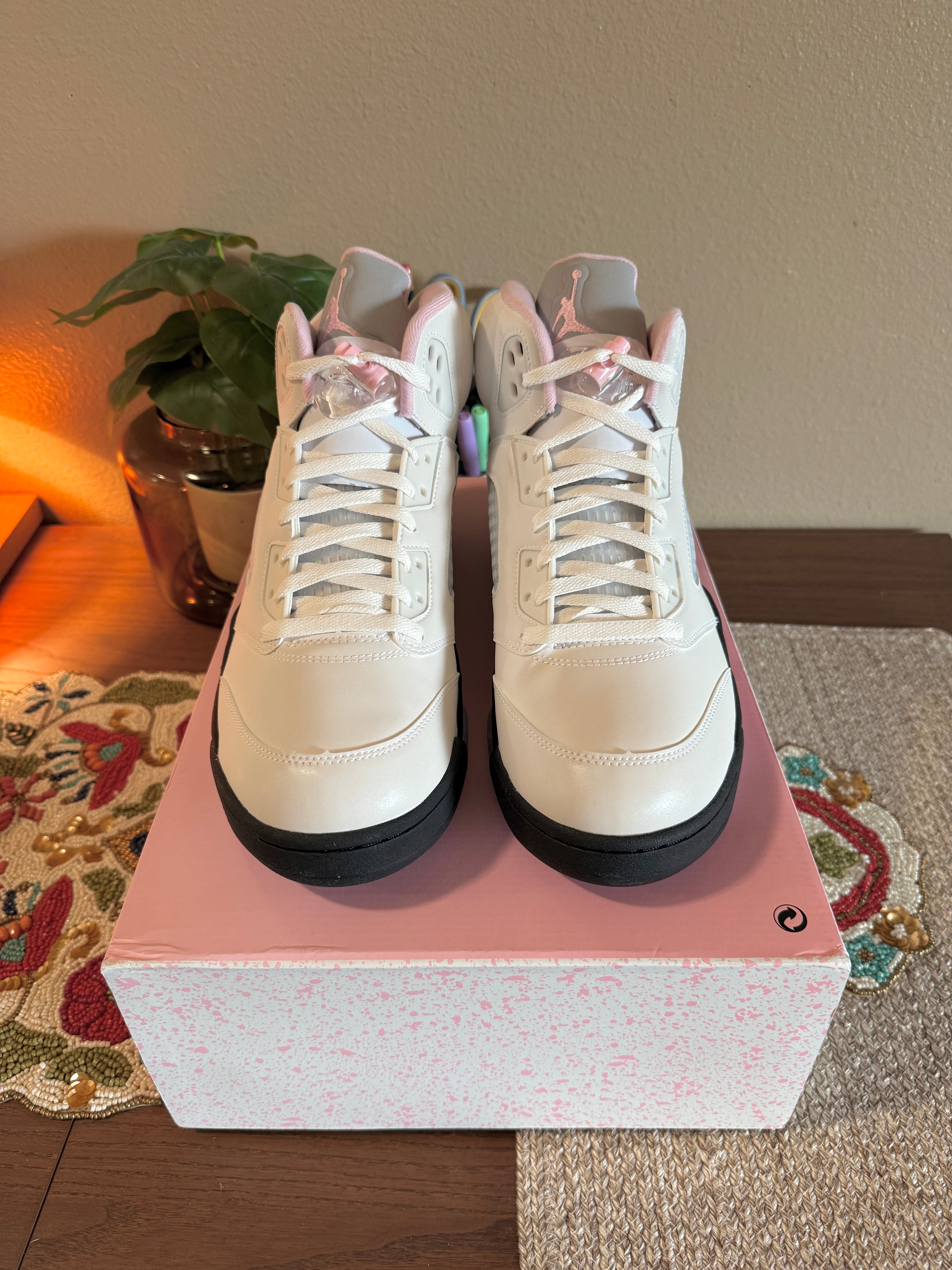 Jordan 5 Retro Medium Soft Pink Size 13 MISSING LID