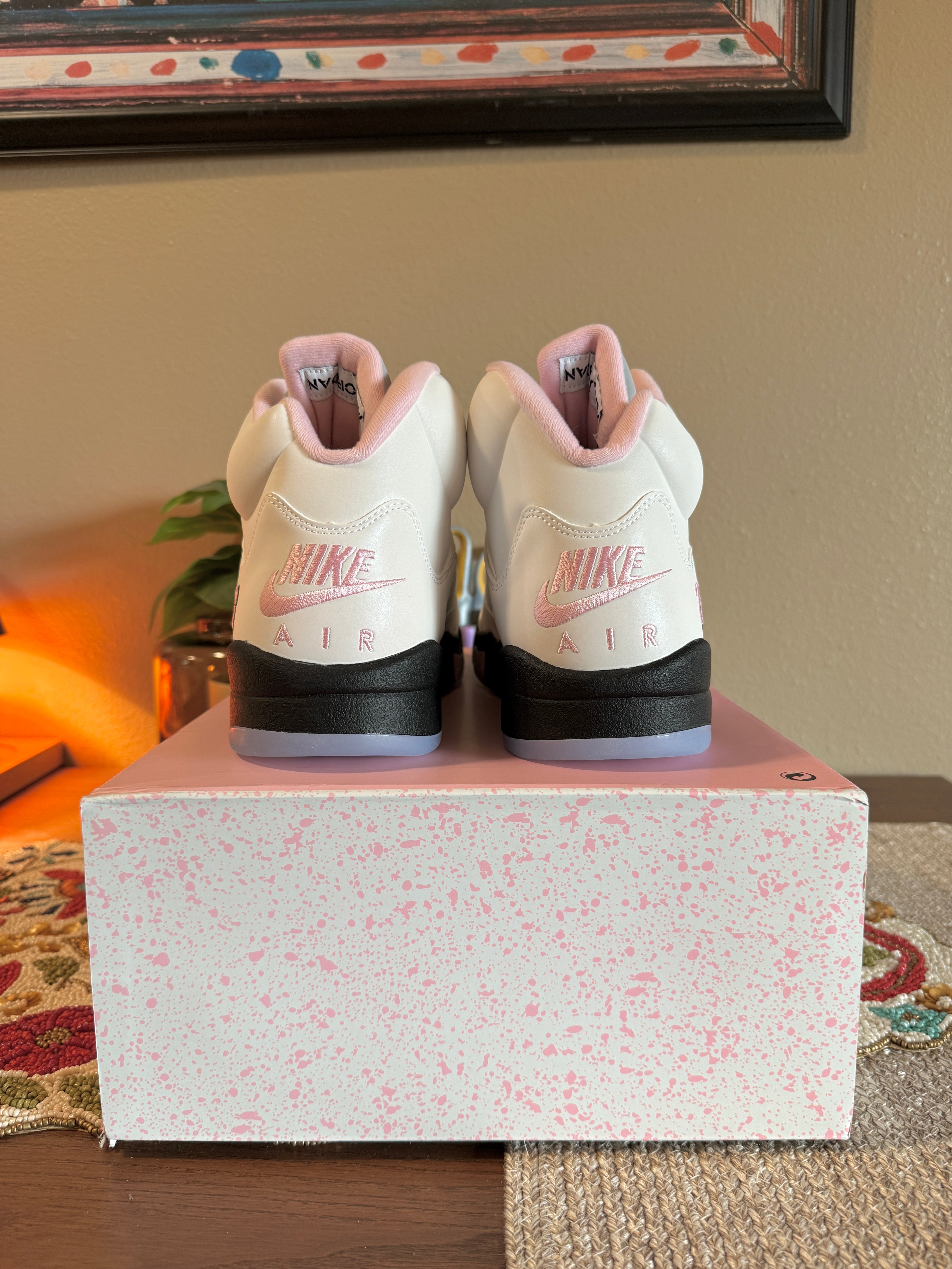 Jordan 5 Retro Medium Soft Pink Size 13 MISSING LID