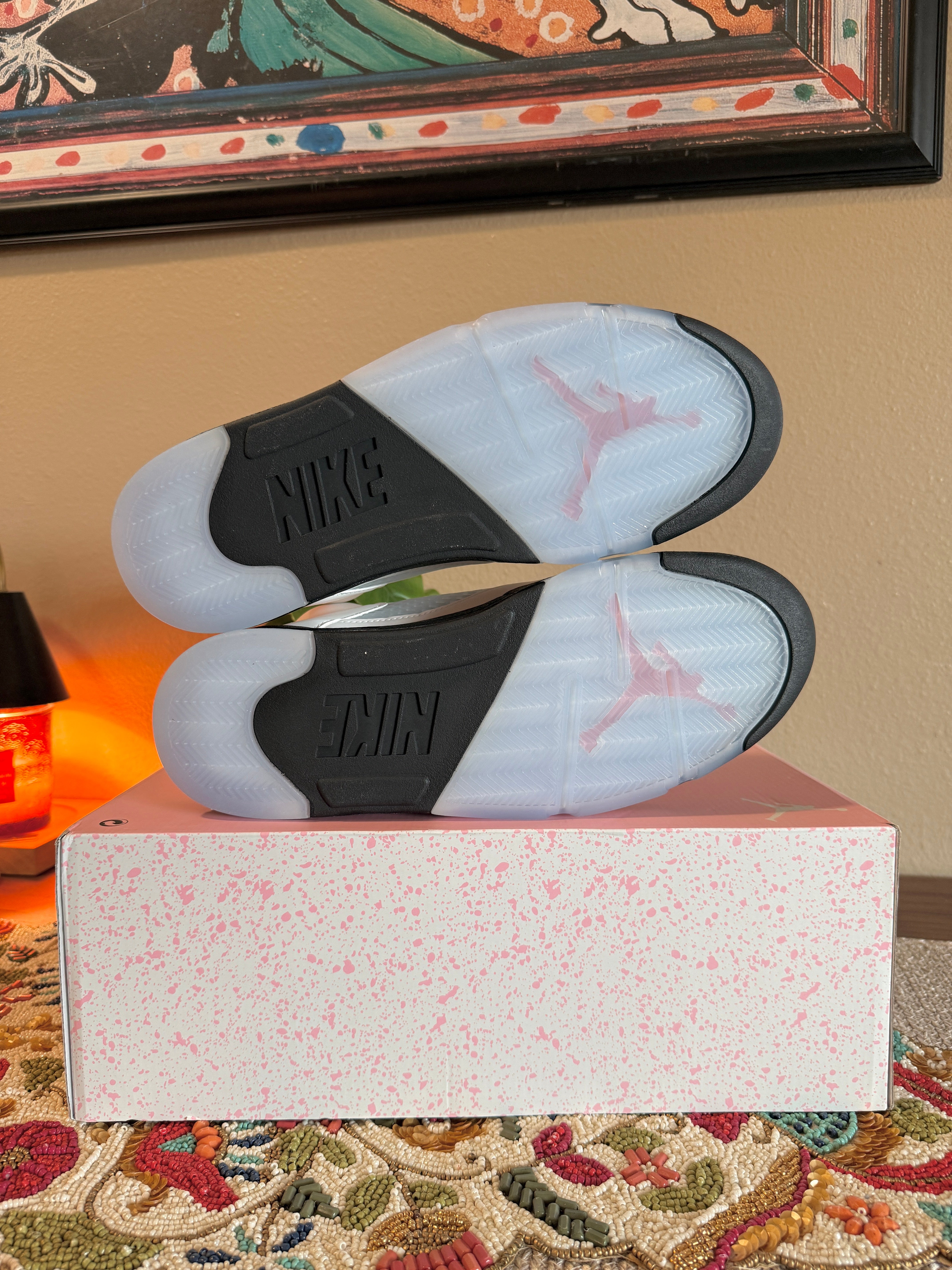 Jordan 5 Retro Medium Soft Pink Size 13 MISSING LID