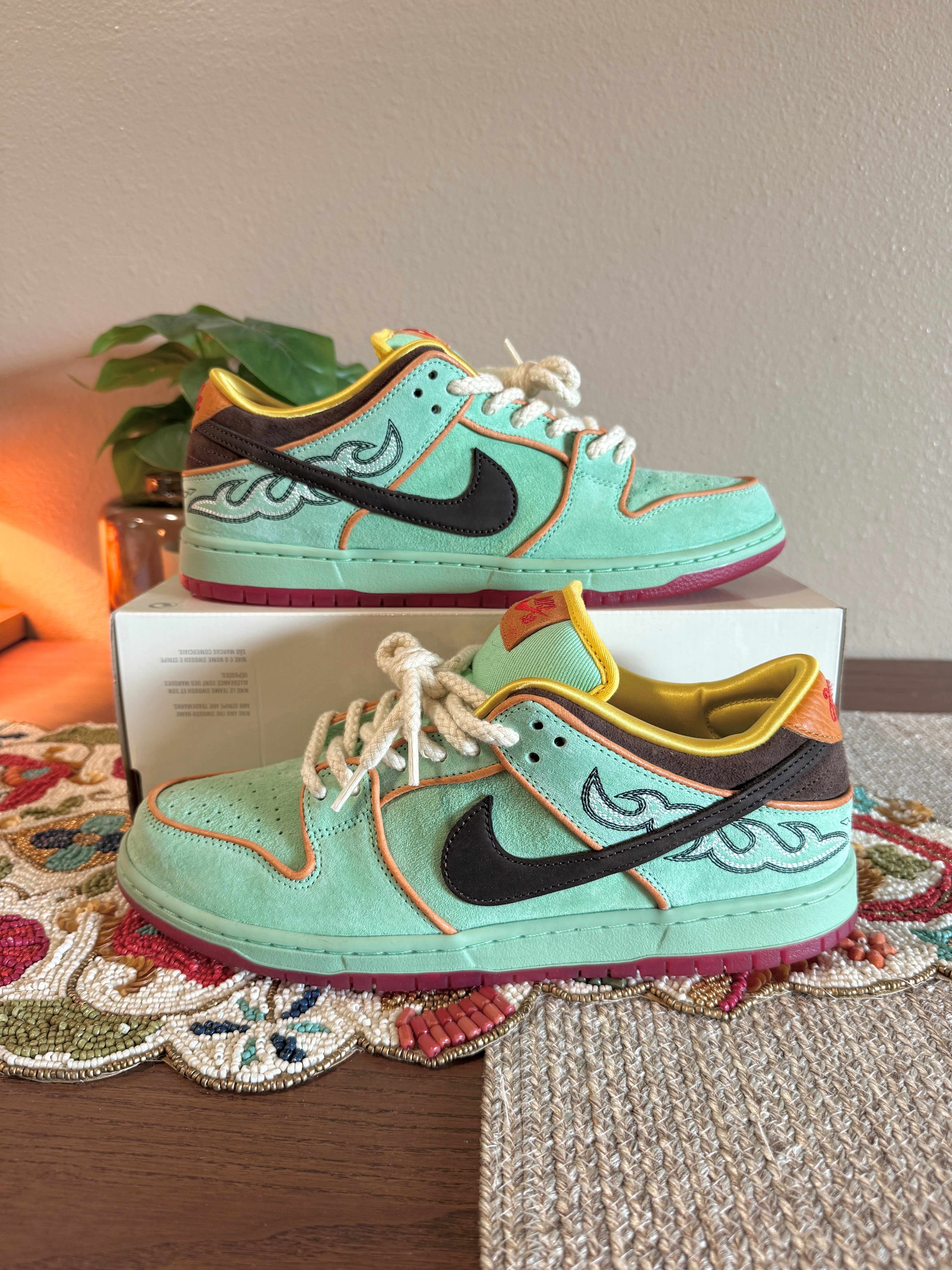 Nike SB Dunk Low Rodeo Tourmaline Size 11 USED / MISSING LID