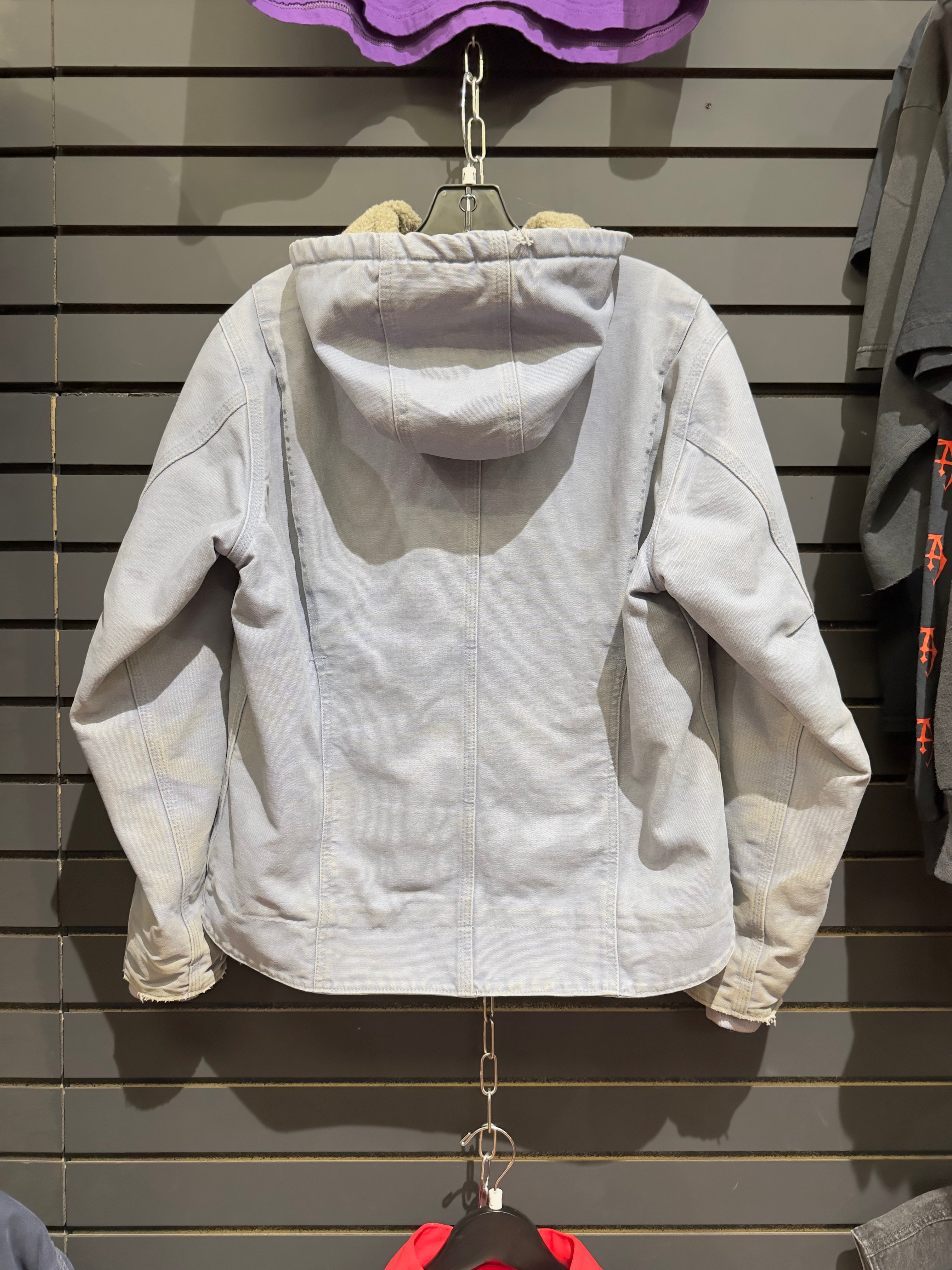 Women's 2010 Carhartt Blue Sherpa Lined Hooded Jacket Sz M