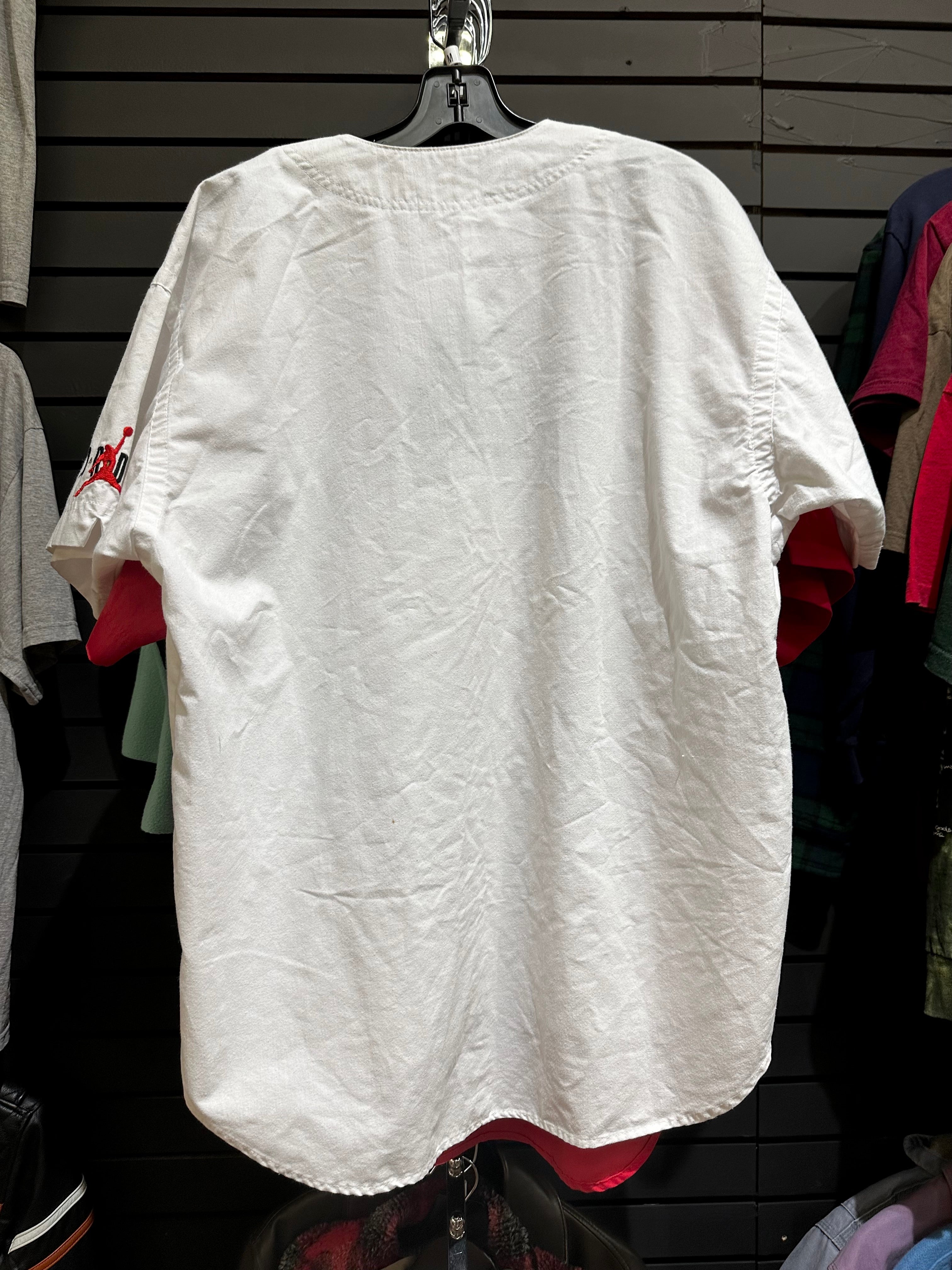 90s Nike Air Jordan White Baseball Jersey Sz M