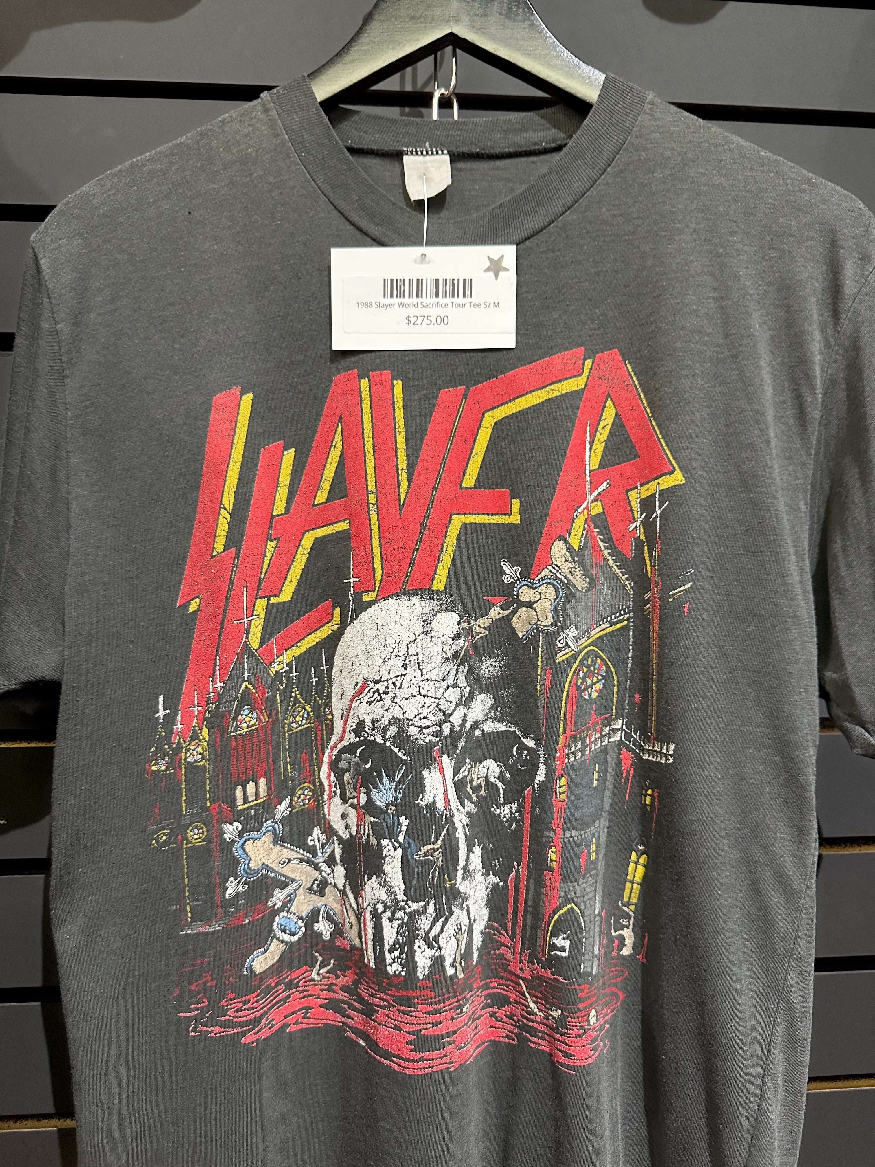 1988 Slayer World Sacrifice Tour Tee Sz M