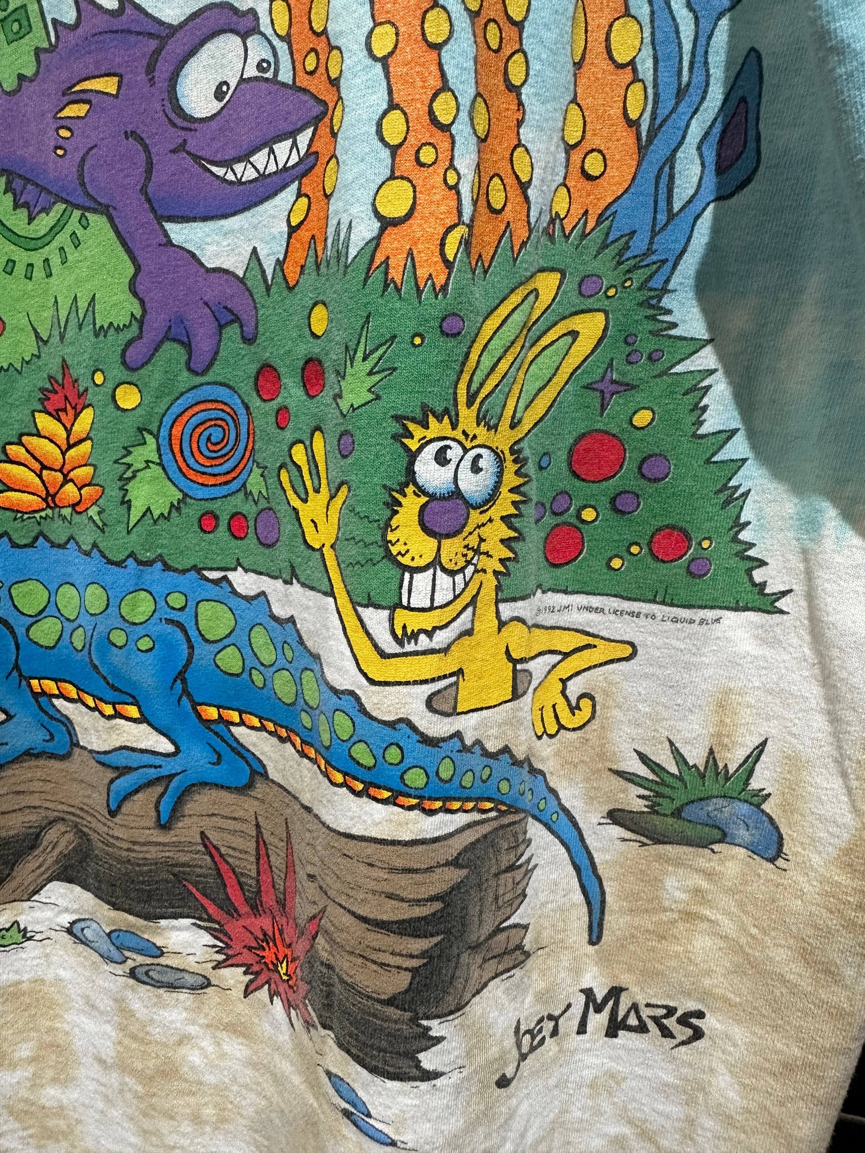 90s Joey Mars Paleon Rainforest Liquid Blue Tee Sz XL
