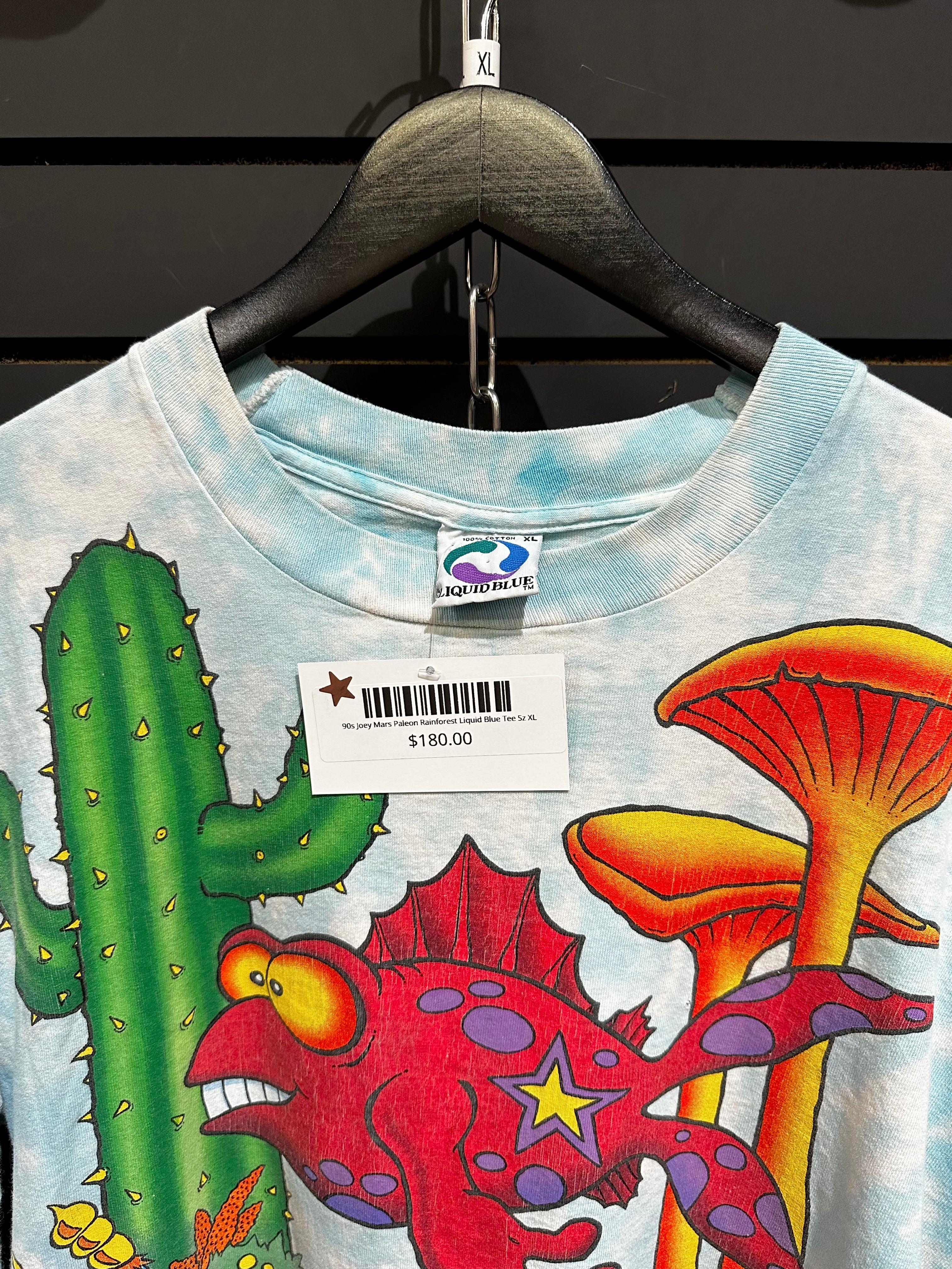 90s Joey Mars Paleon Rainforest Liquid Blue Tee Sz XL