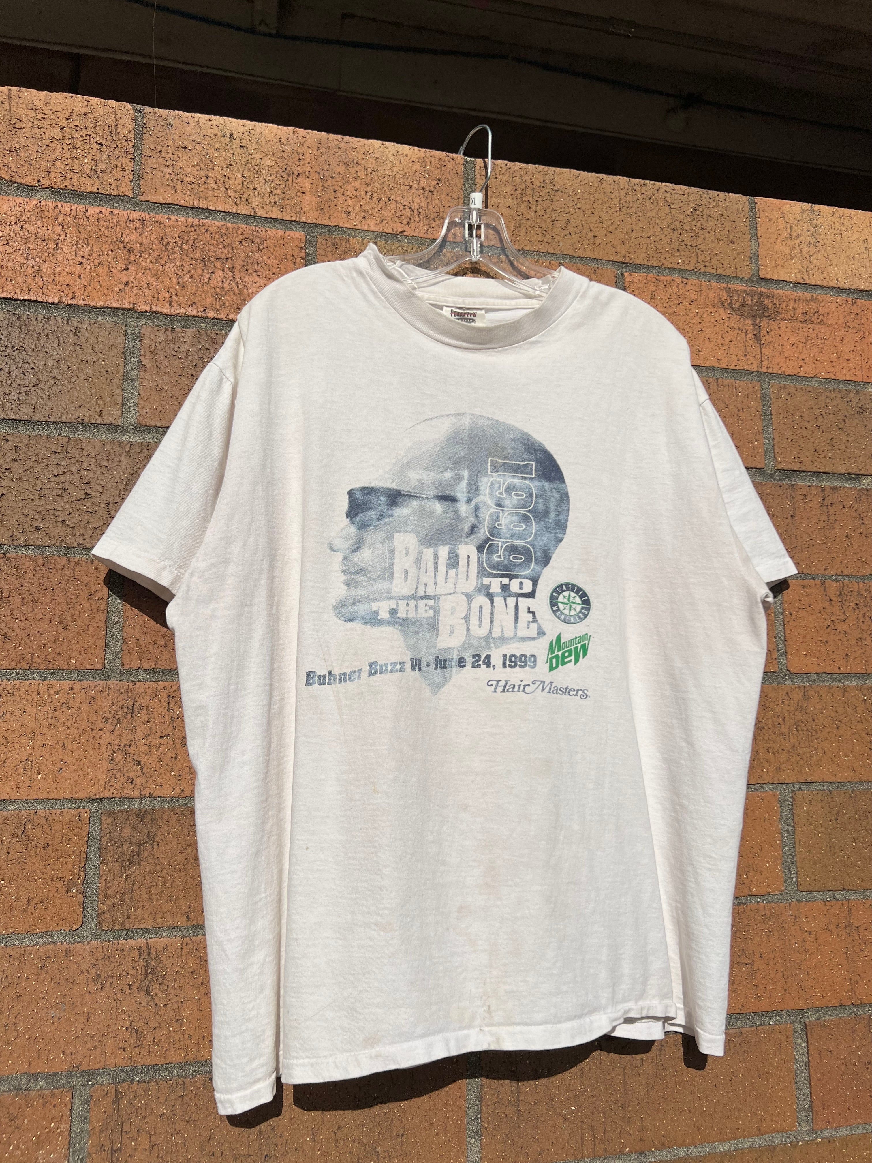 1999 Jay Buhner Bald to the Bone Mariners Tee XL