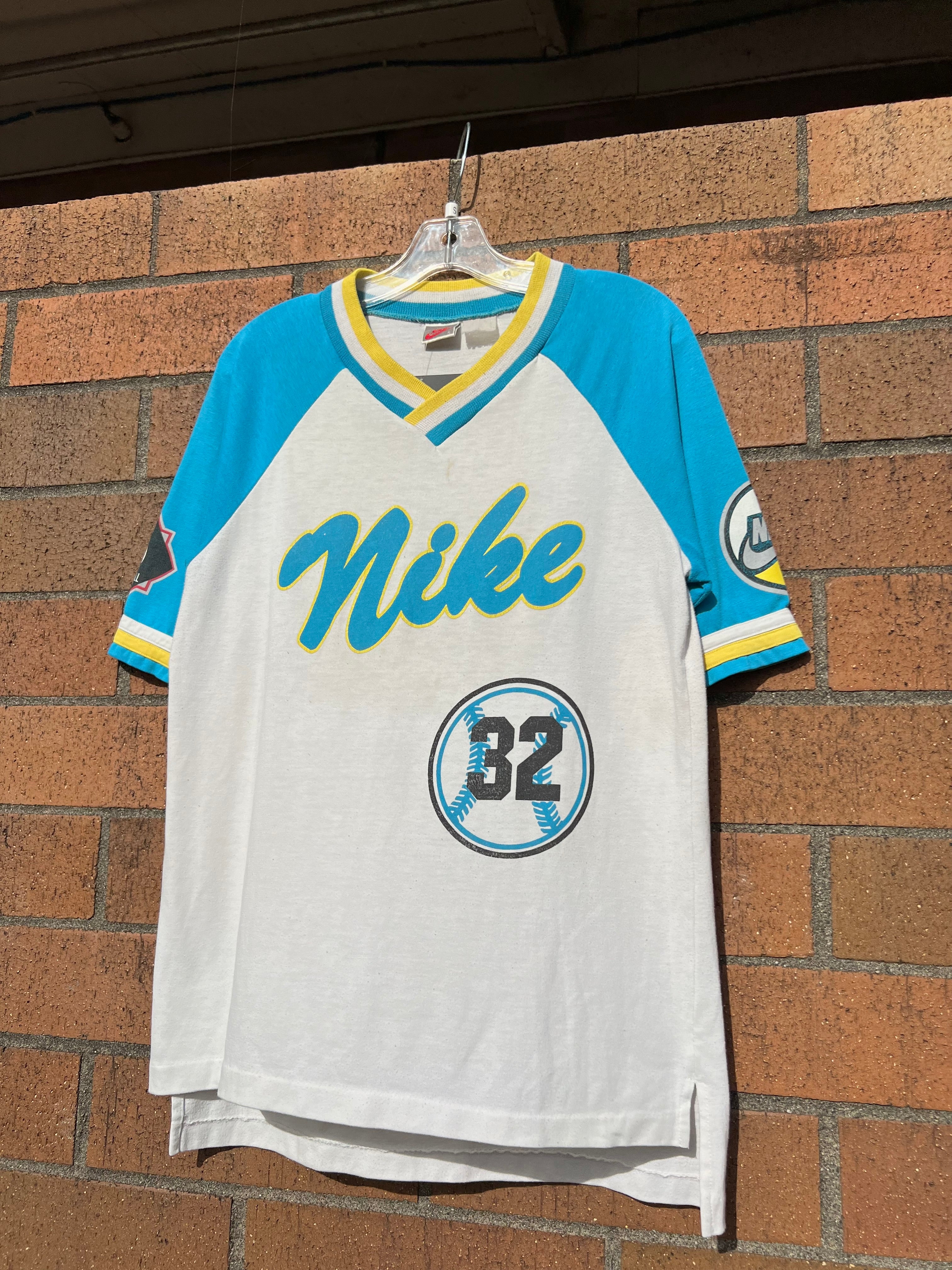 80s Nike All Star Baseball Jersey White / Blue S