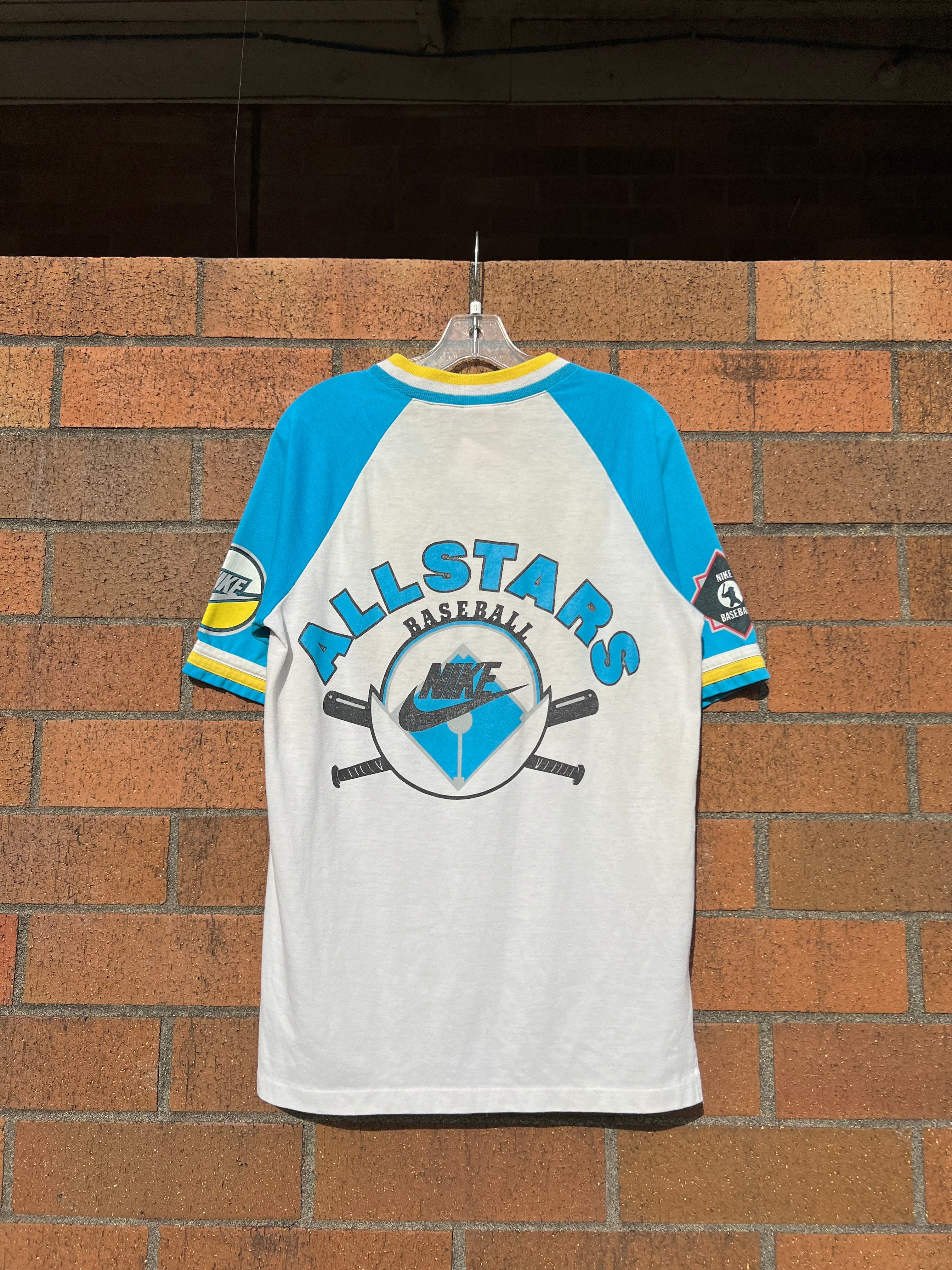 80s Nike All Star Baseball Jersey White / Blue S