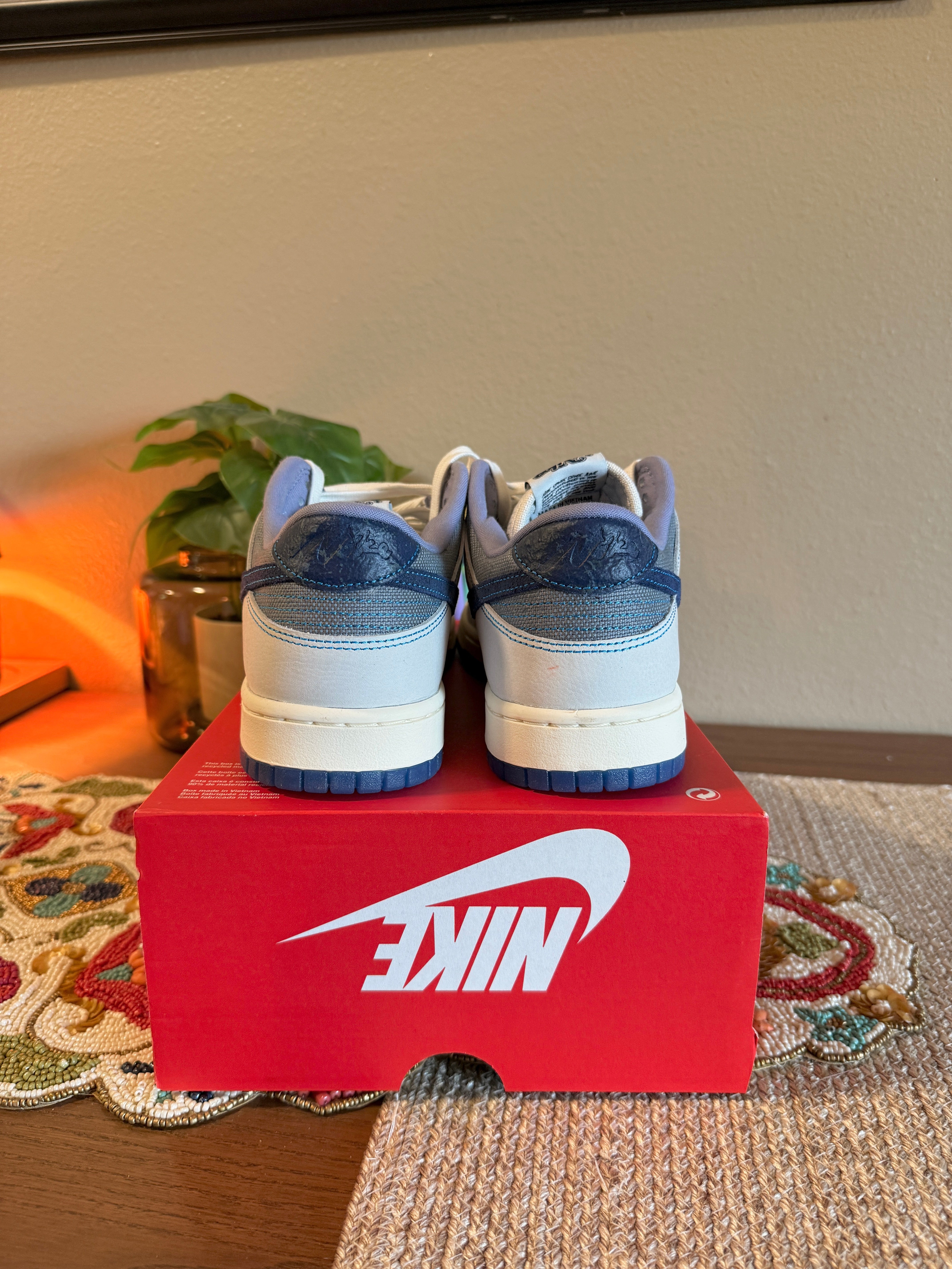 Nike Dunk Low Retro SE White Blue Void Size 12 MISSING LID