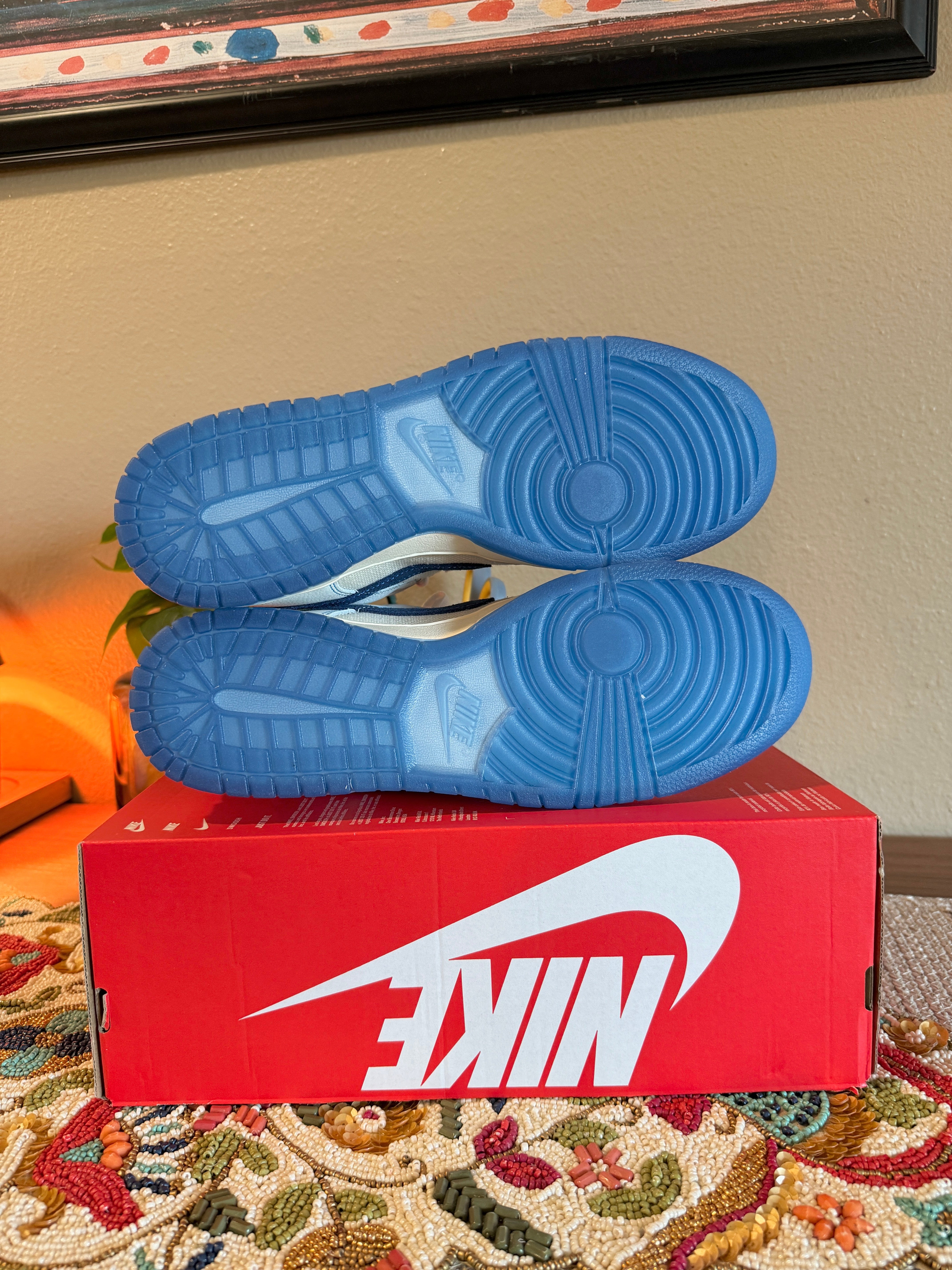 Nike Dunk Low Retro SE White Blue Void Size 12 MISSING LID
