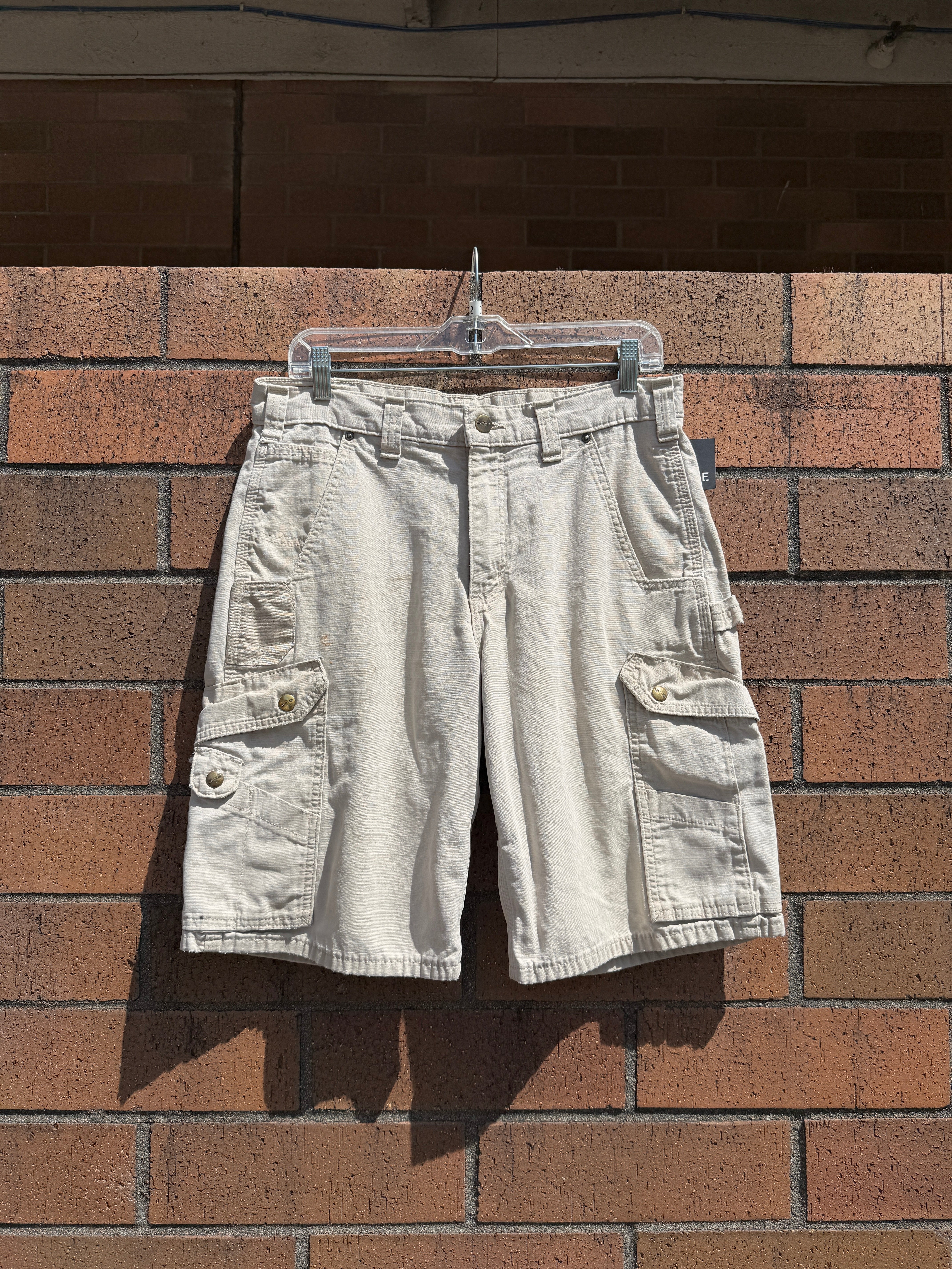 2012 Carhartt Beige Ripstop Carpenter Shorts Size 33