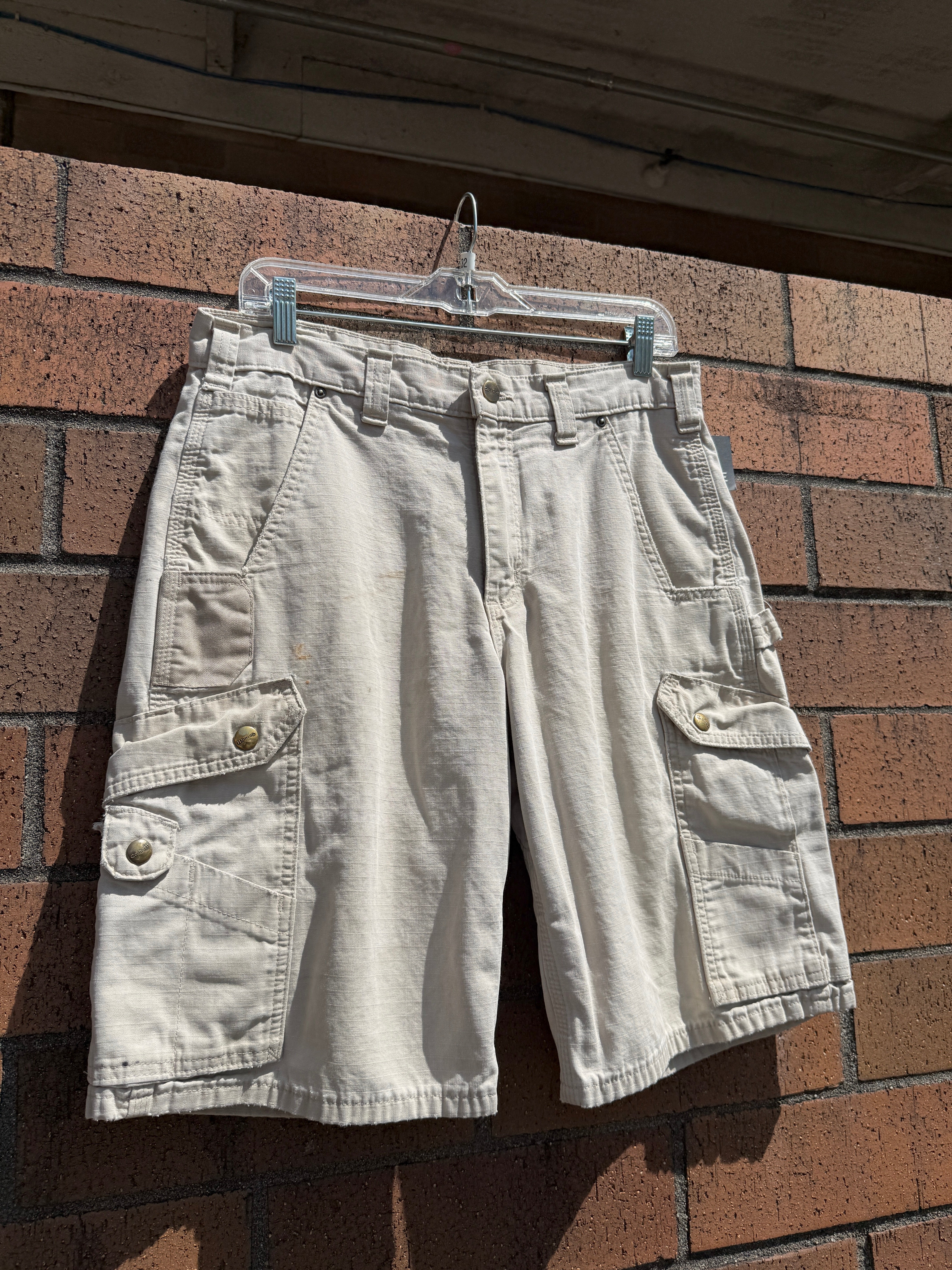 2012 Carhartt Beige Ripstop Carpenter Shorts Size 33