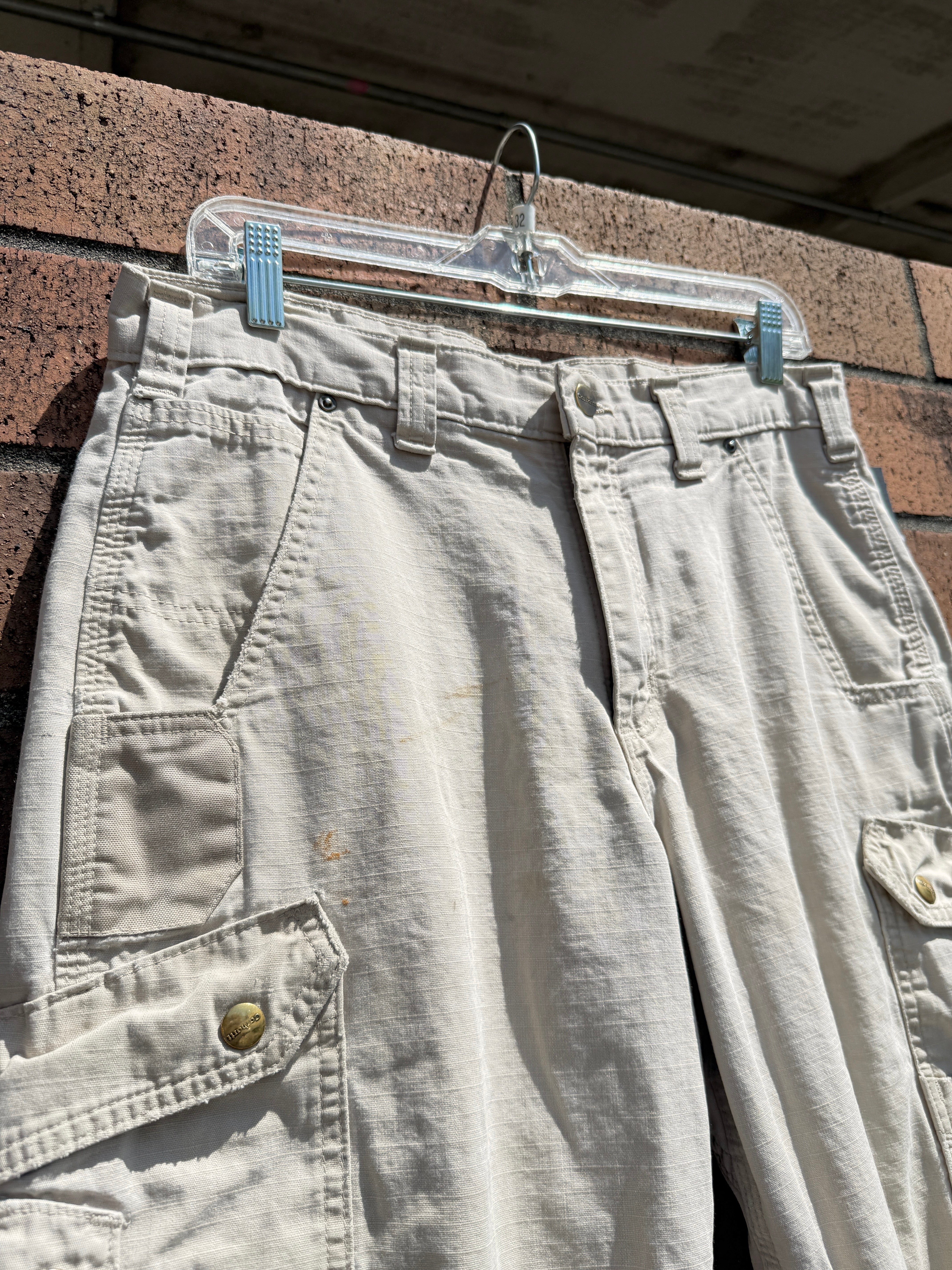 2012 Carhartt Beige Ripstop Carpenter Shorts Size 33