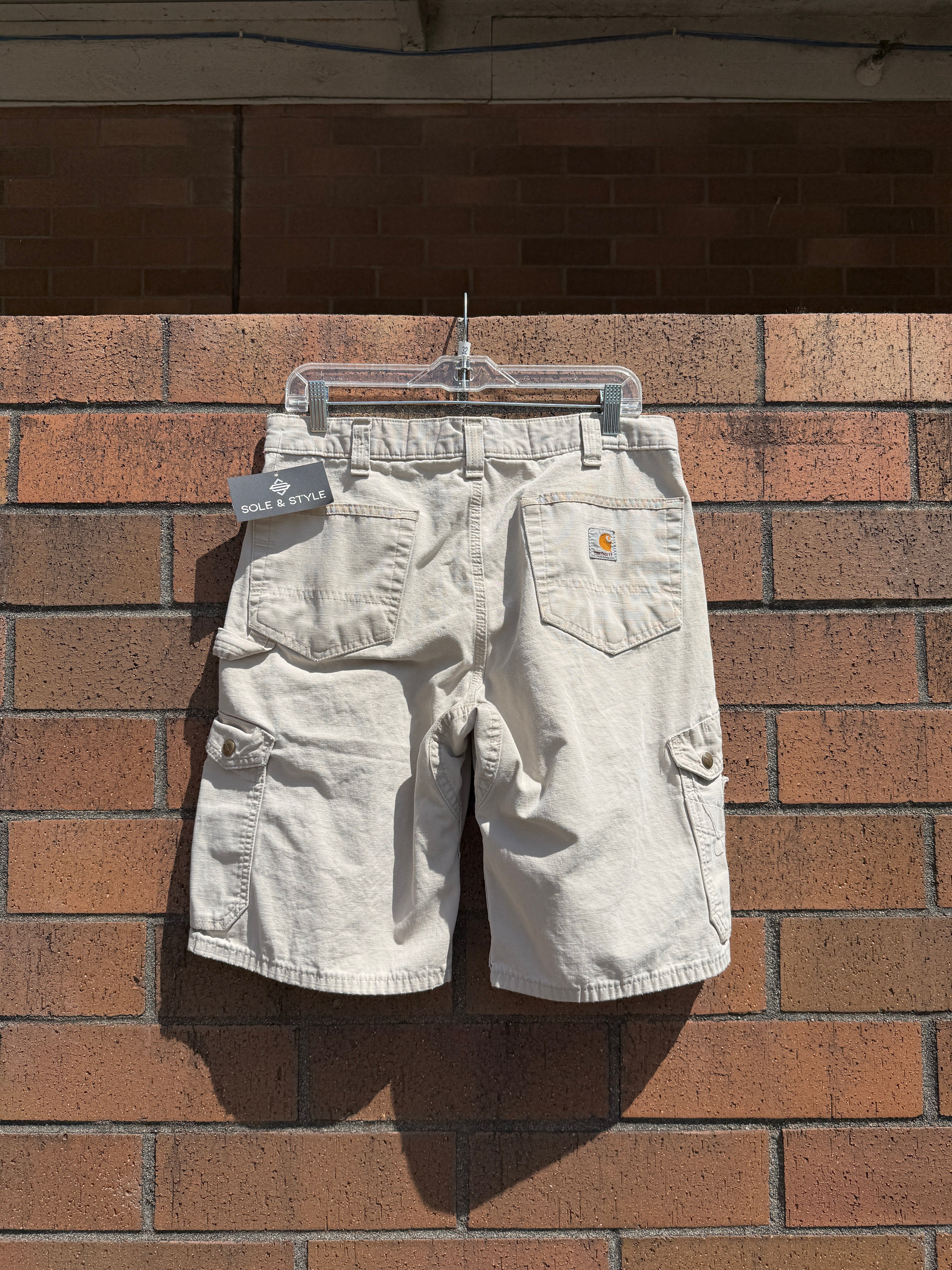 2012 Carhartt Beige Ripstop Carpenter Shorts Size 33