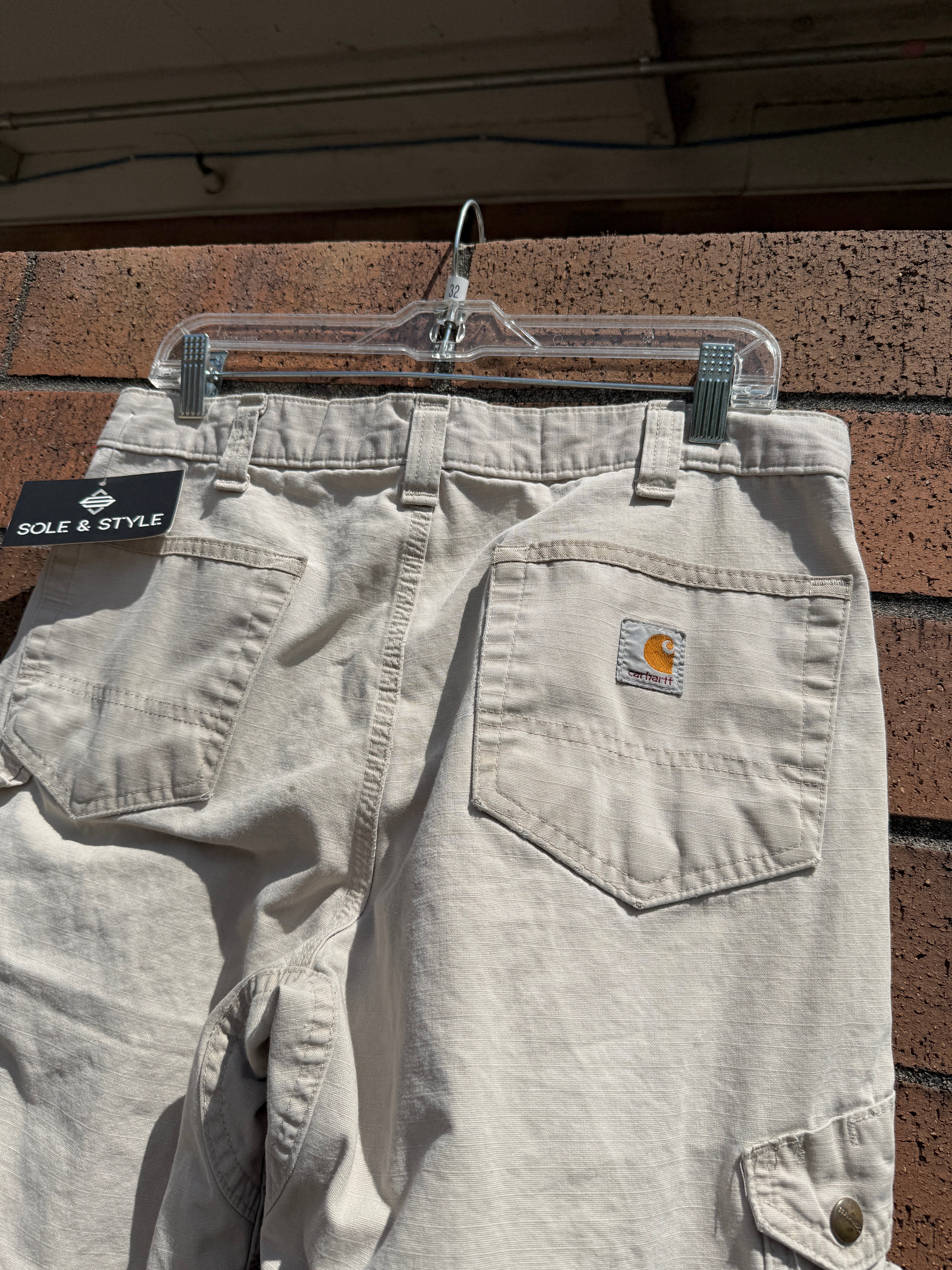 2012 Carhartt Beige Ripstop Carpenter Shorts Size 33