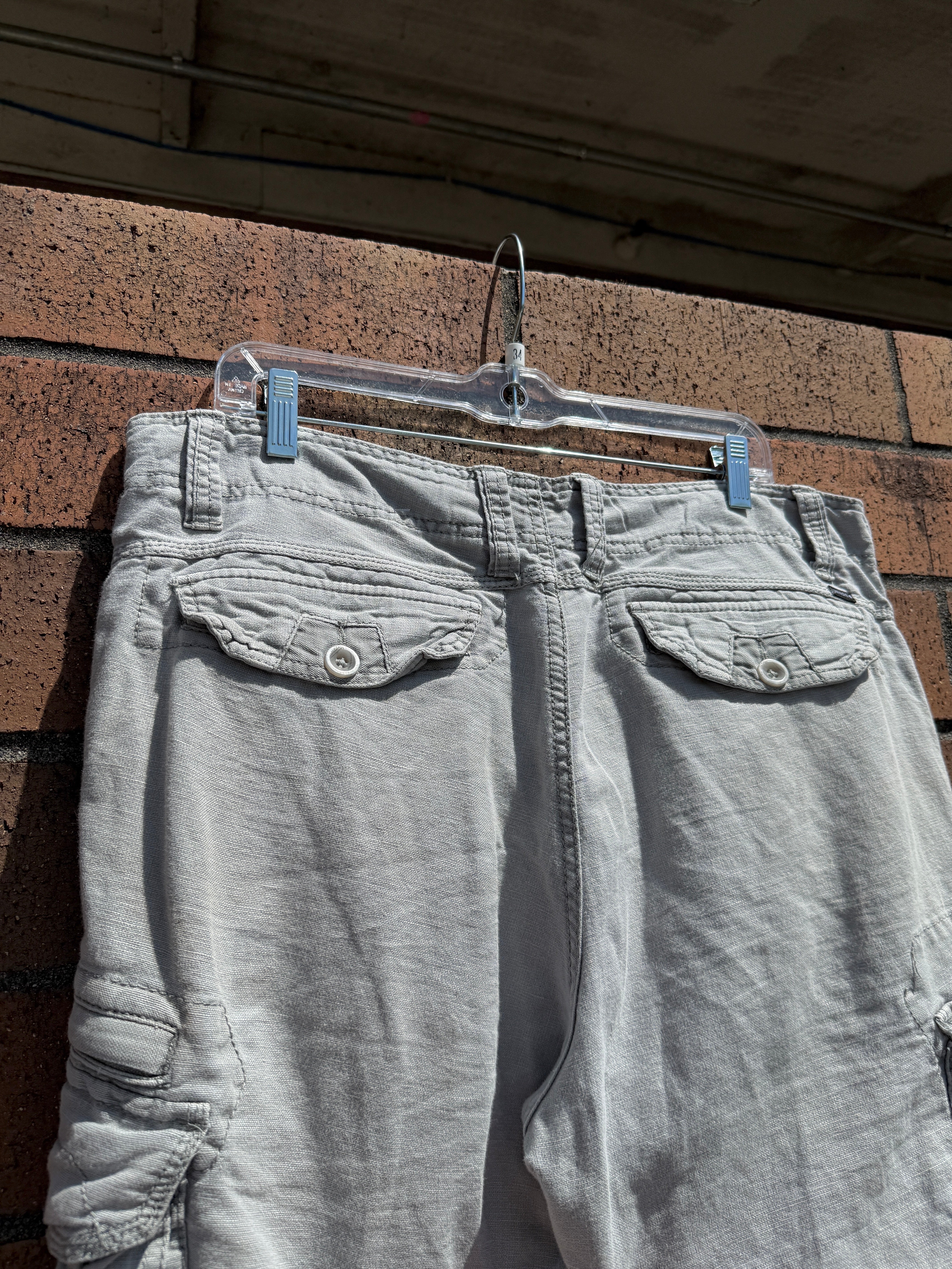 2010 Union Seattle Grey Cargo Shorts Size 34