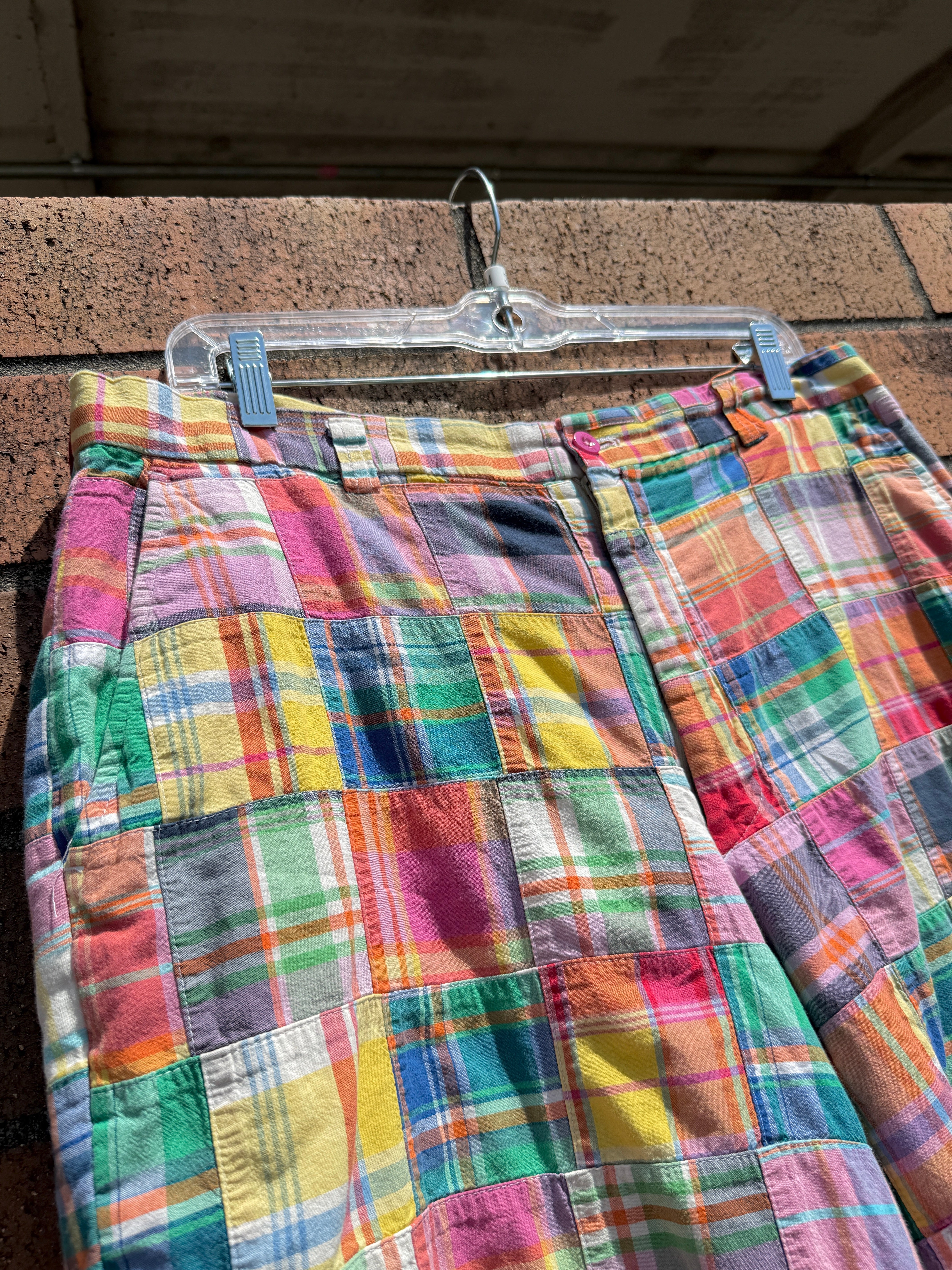 90s Tour Edition Performance Madras Plaid Golf Shorts Size 34