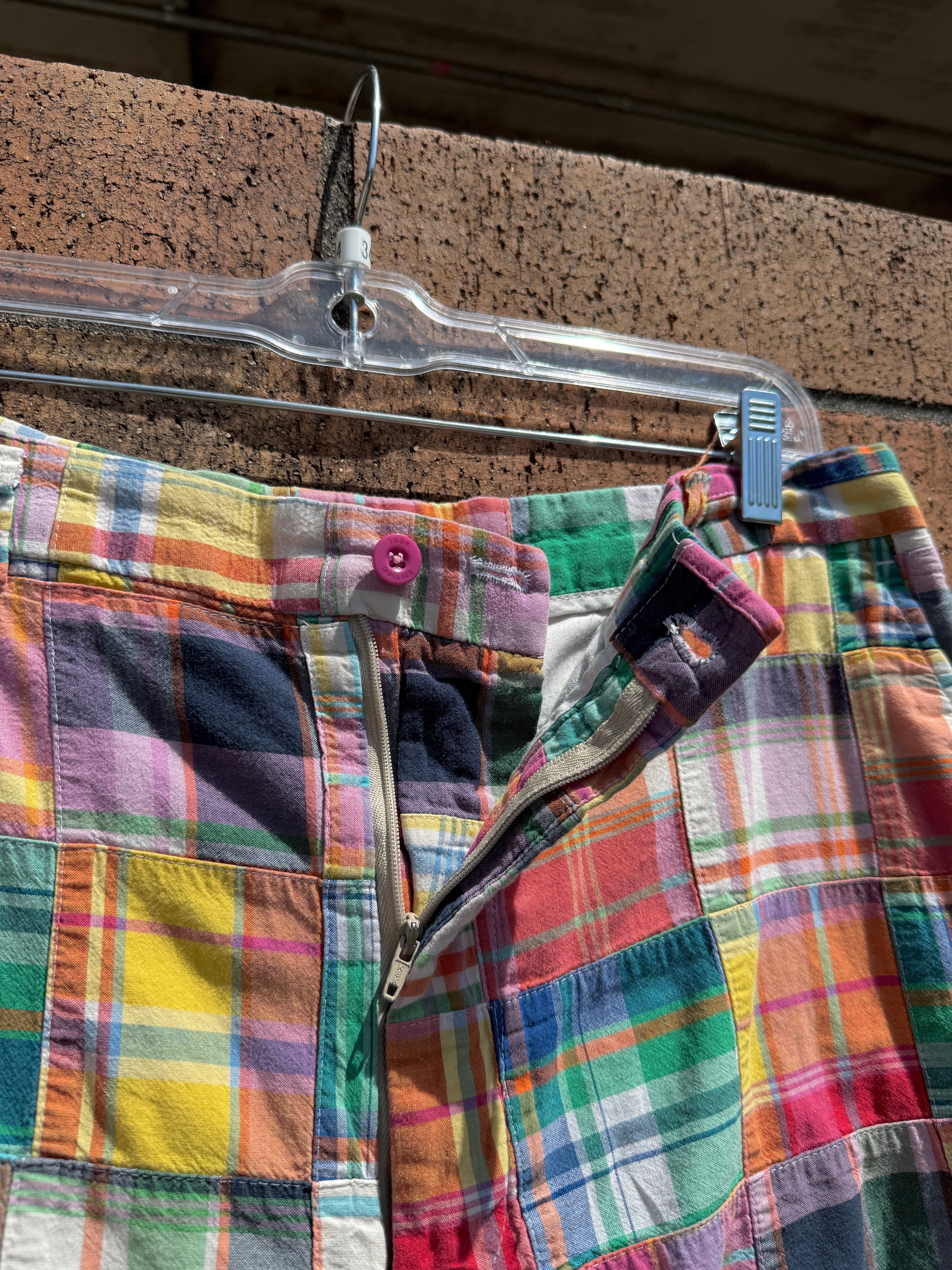 90s Tour Edition Performance Madras Plaid Golf Shorts Size 34