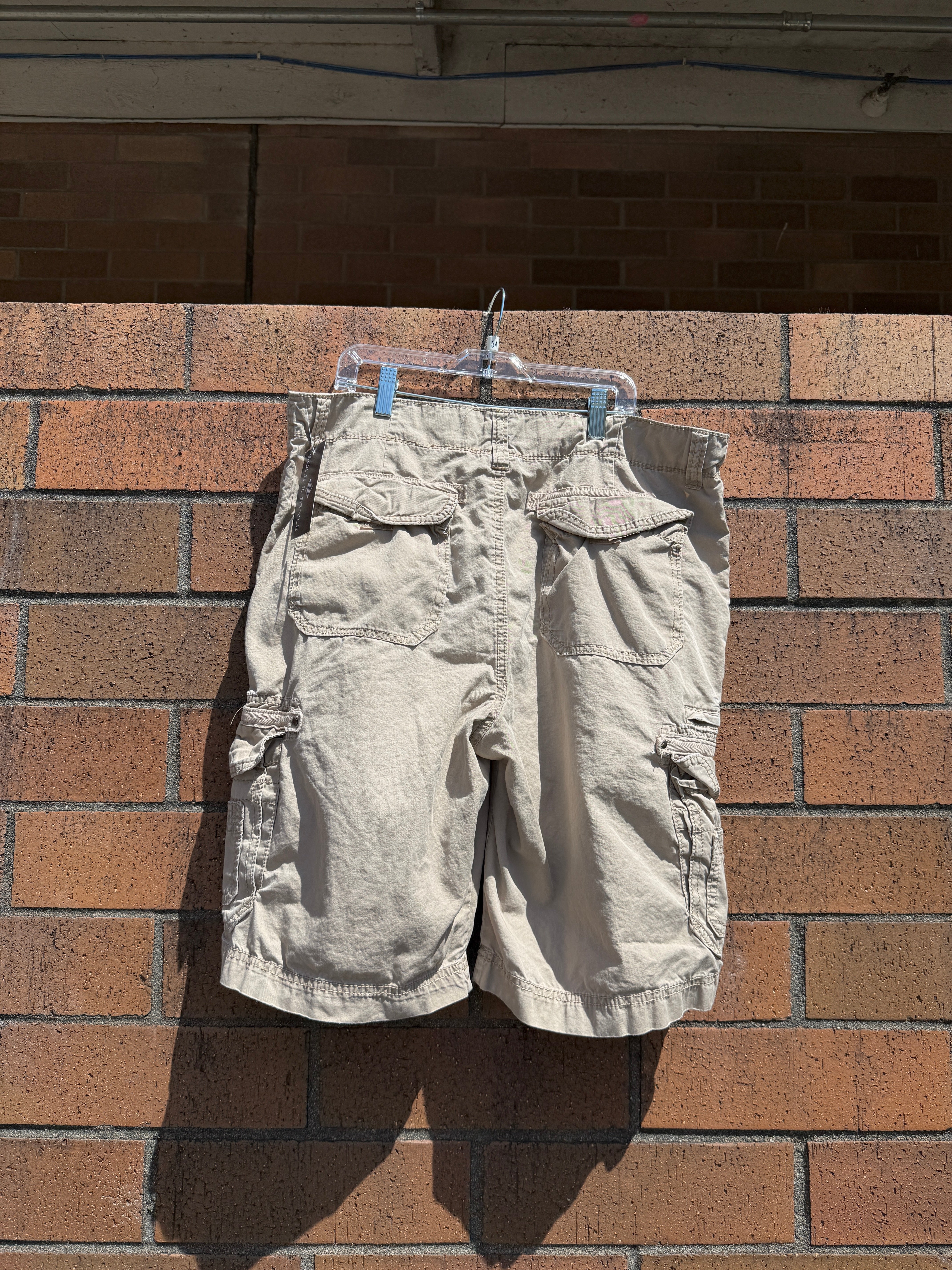 Y2K Union Bay Beige Cargo Shorts Size 34