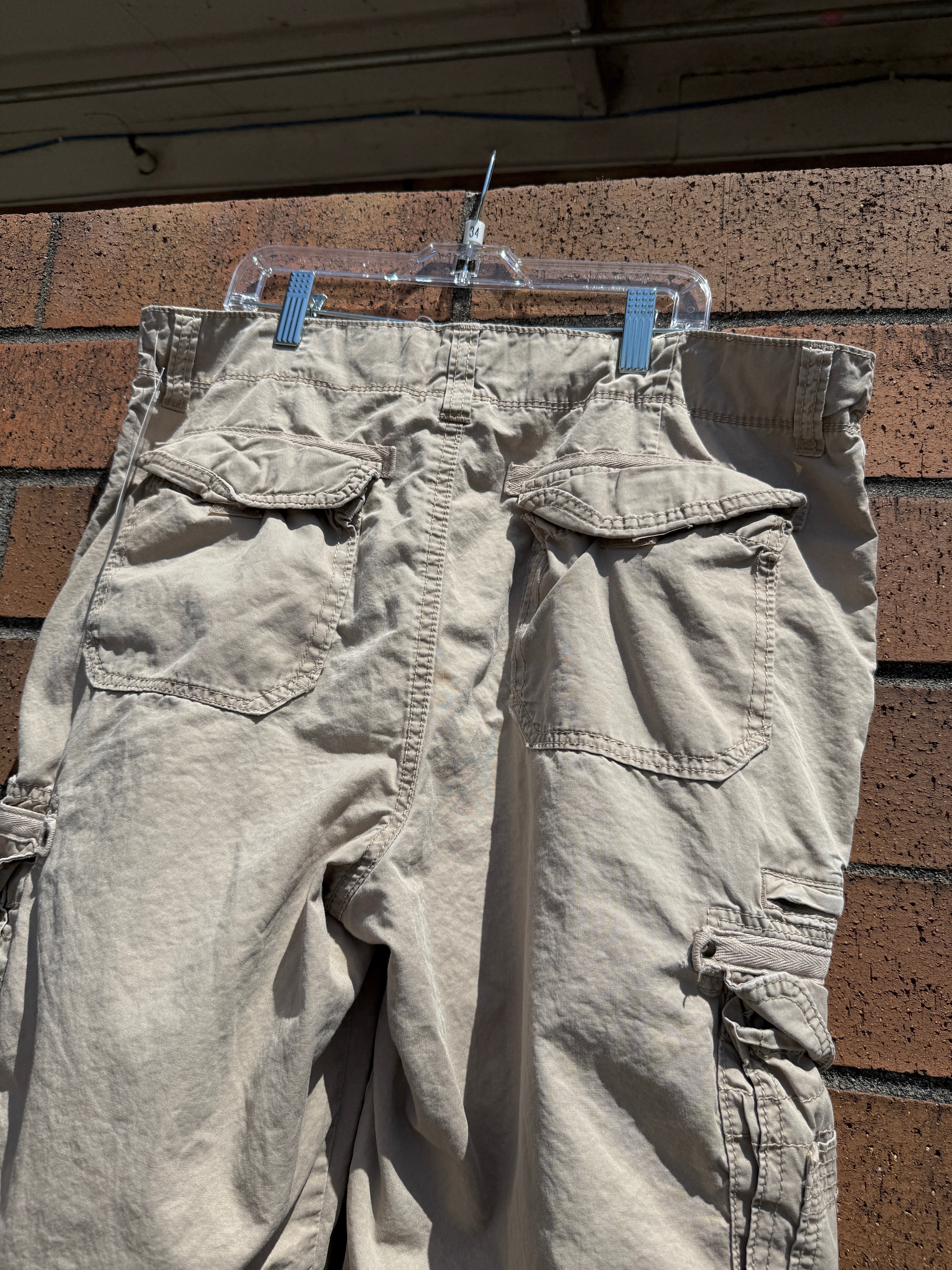Y2K Union Bay Beige Cargo Shorts Size 34