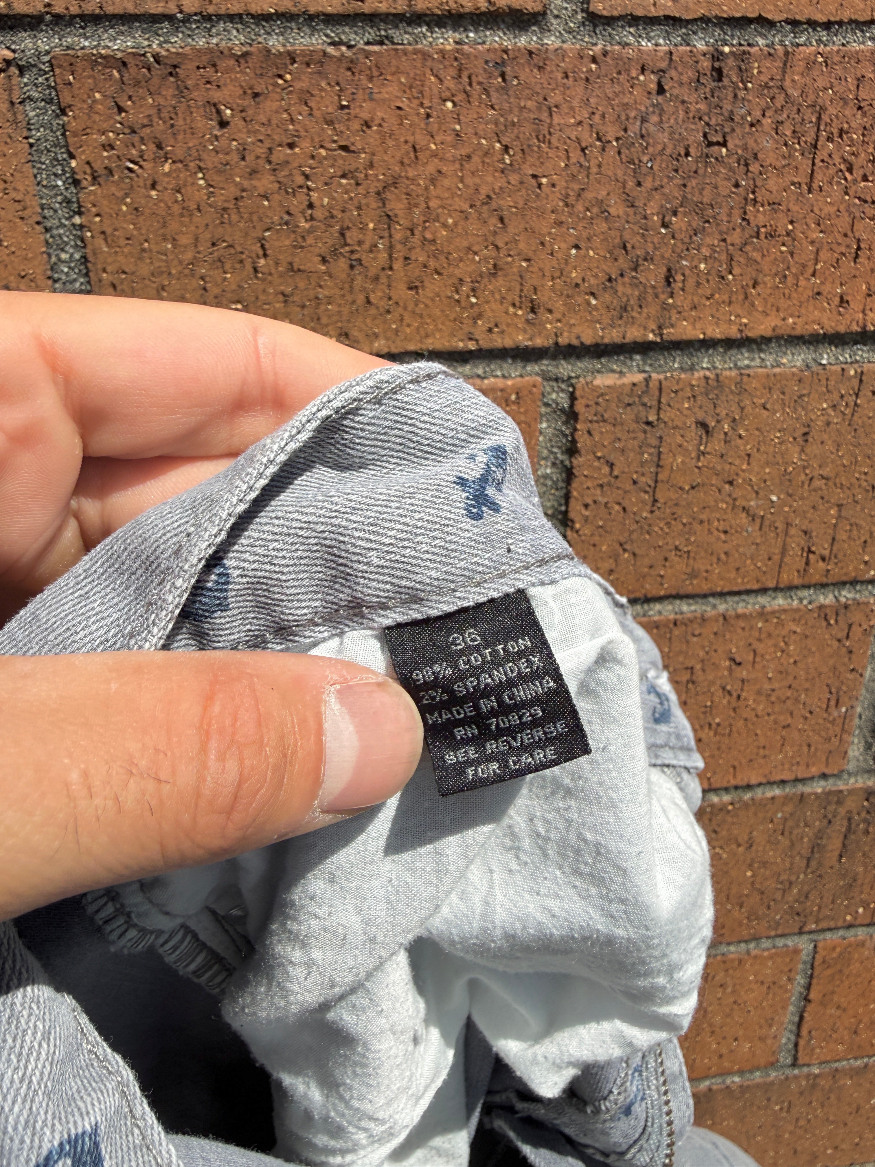 Y2K Carbon Denim Anchor Print Jorts Size 36