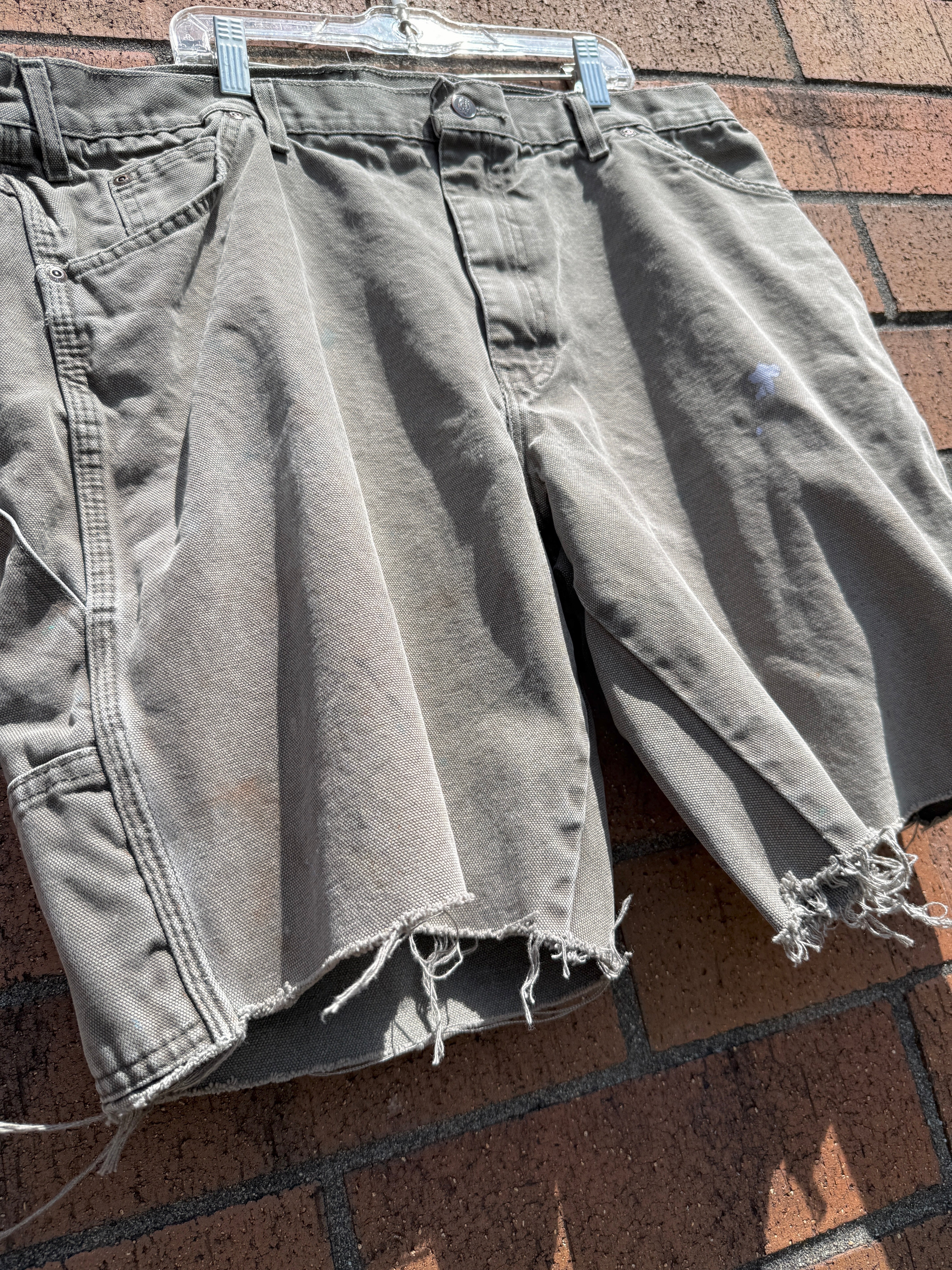 Dickies Olive Green Cutoff Carpenter Shorts Size 38x32