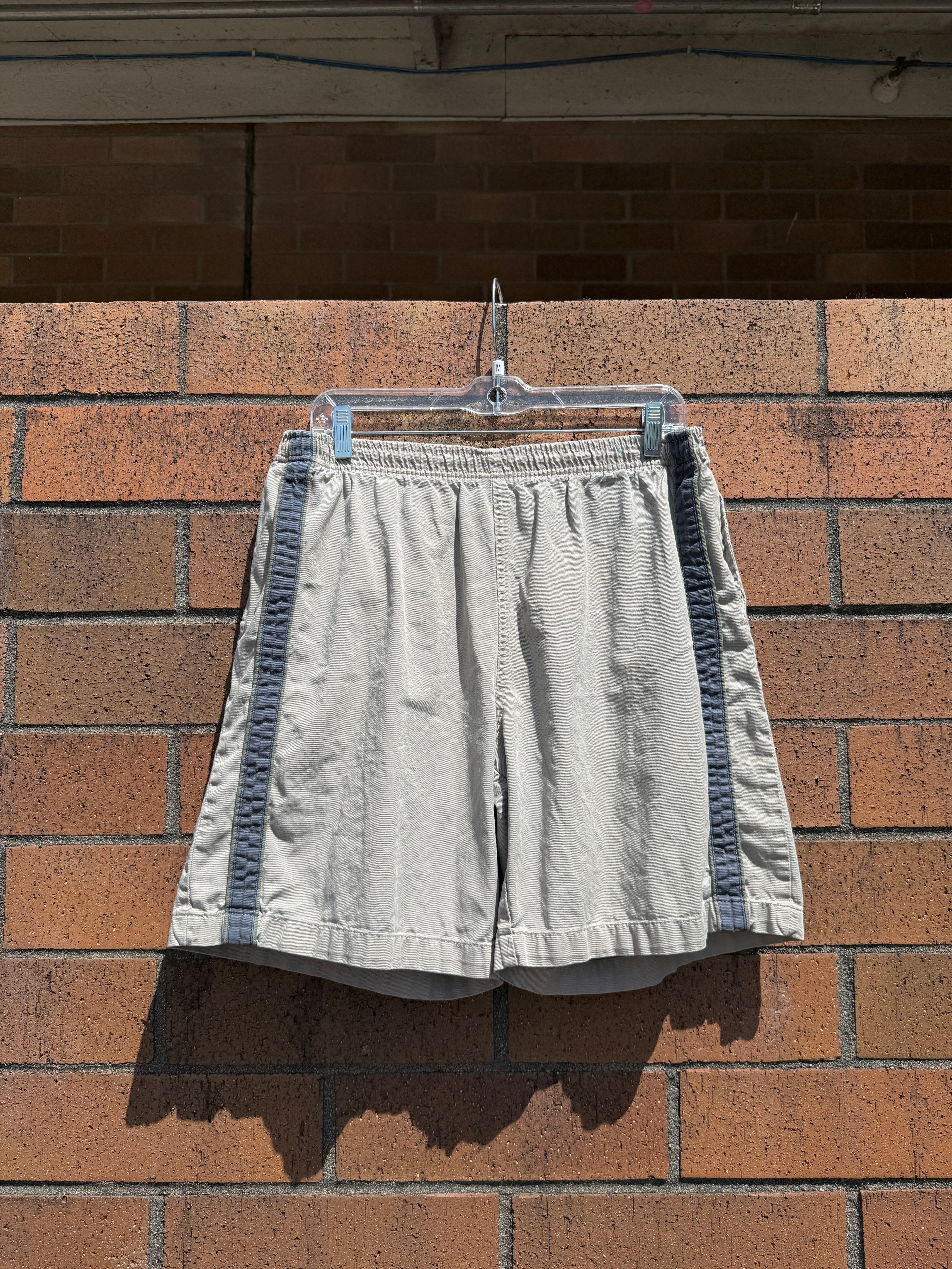 Y2K Athletic Works Beige Cotton Striped Shorts Size M
