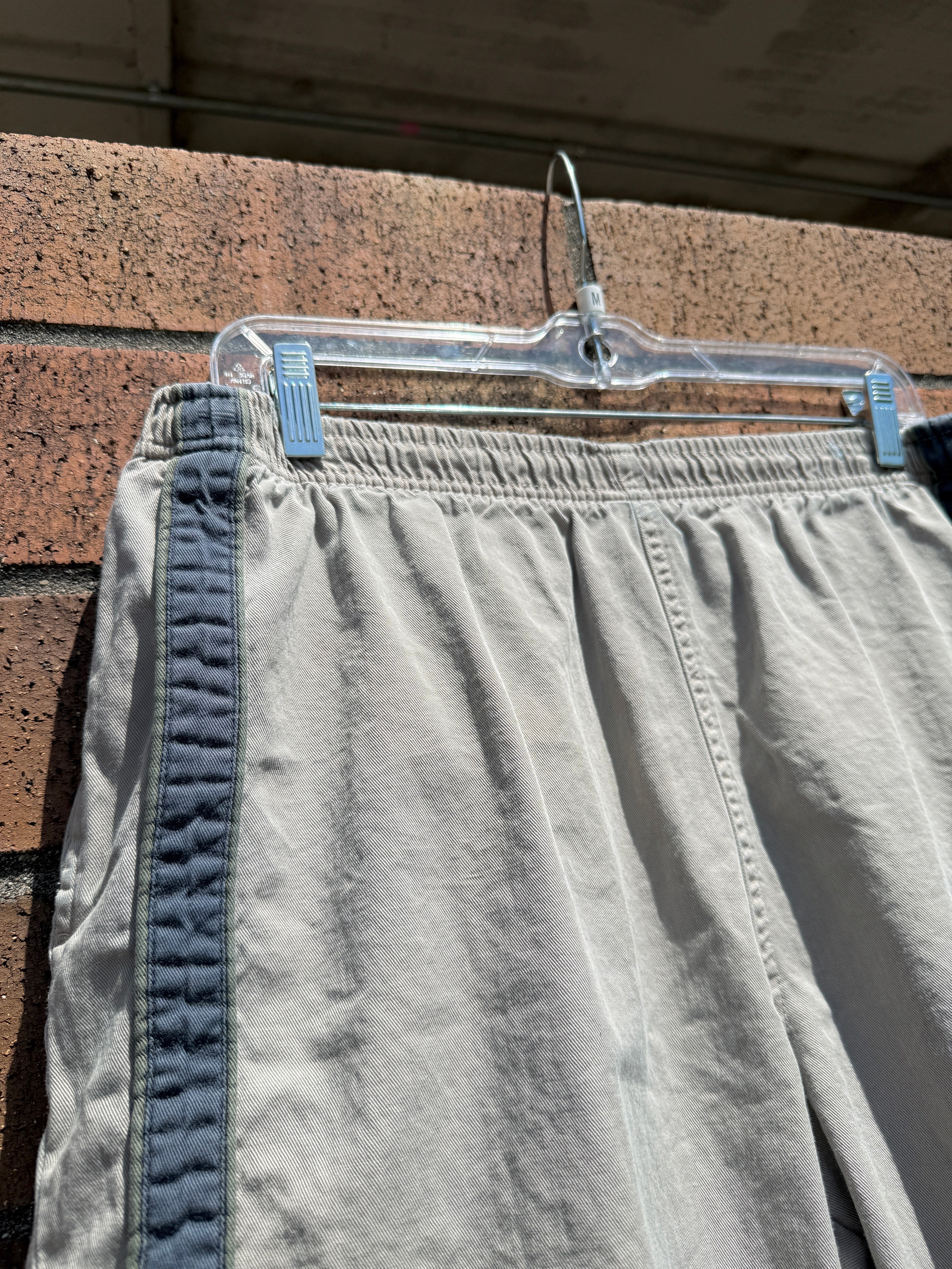 Y2K Athletic Works Beige Cotton Striped Shorts Size M