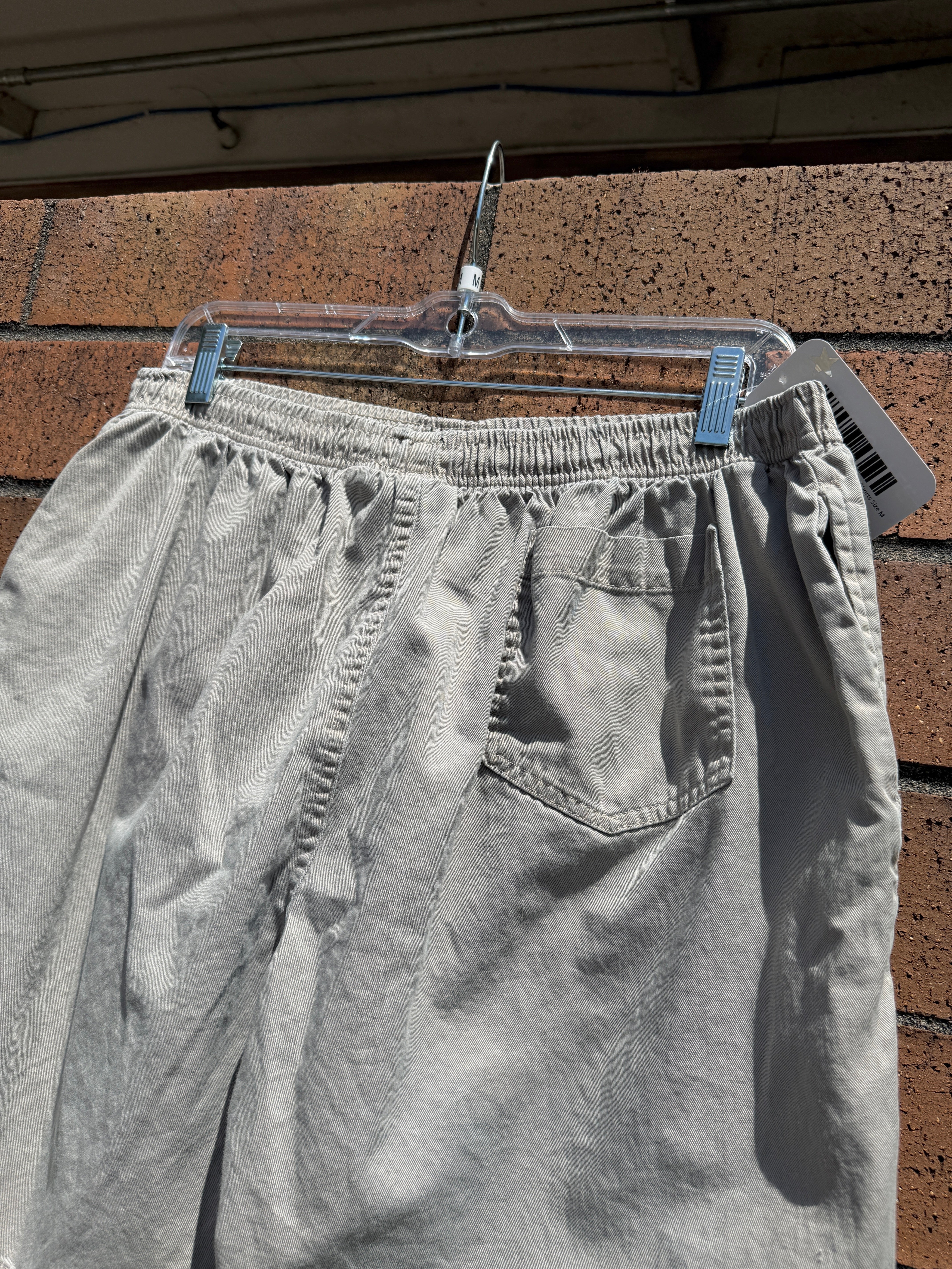 Y2K Athletic Works Beige Cotton Striped Shorts Size M