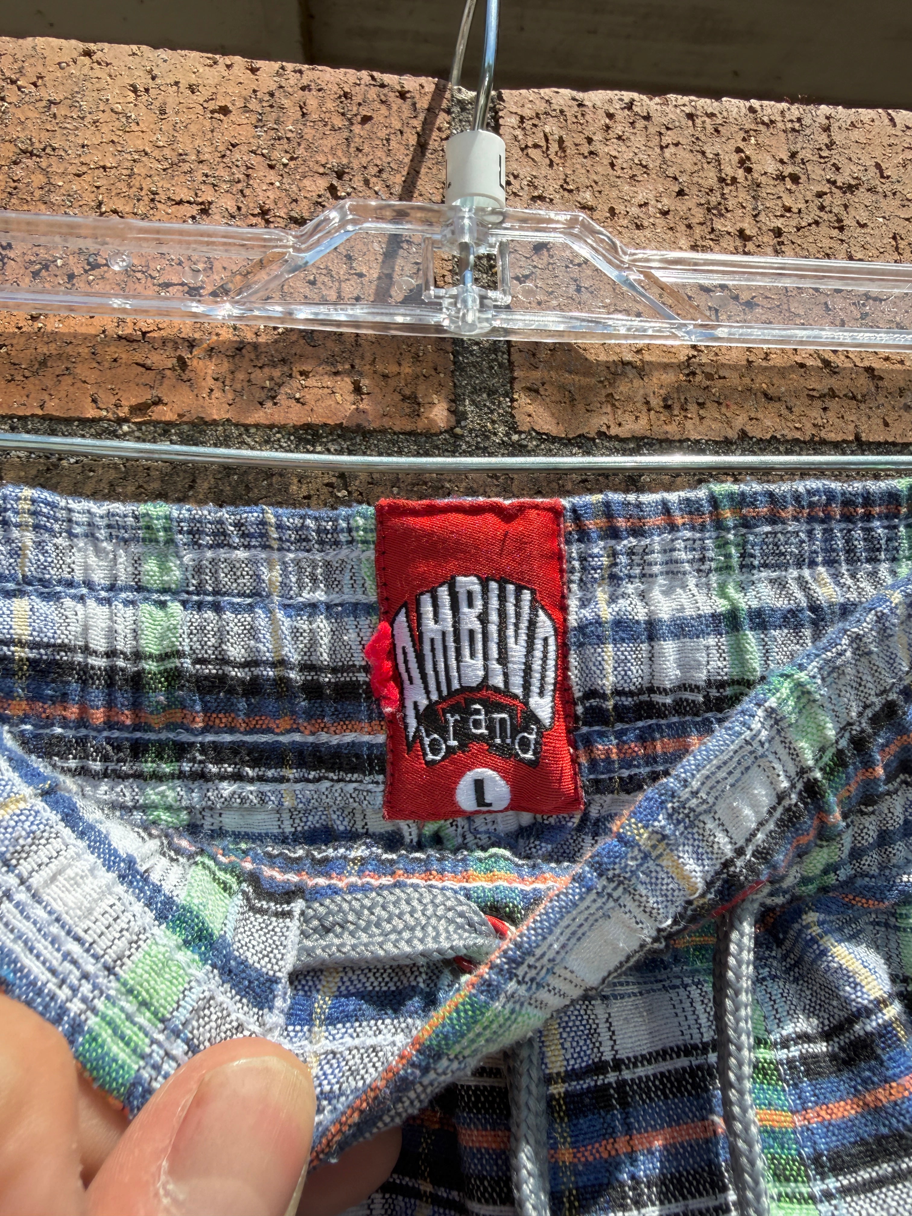 Y2K AM BLVD Plaid Boxer Shorts Size L