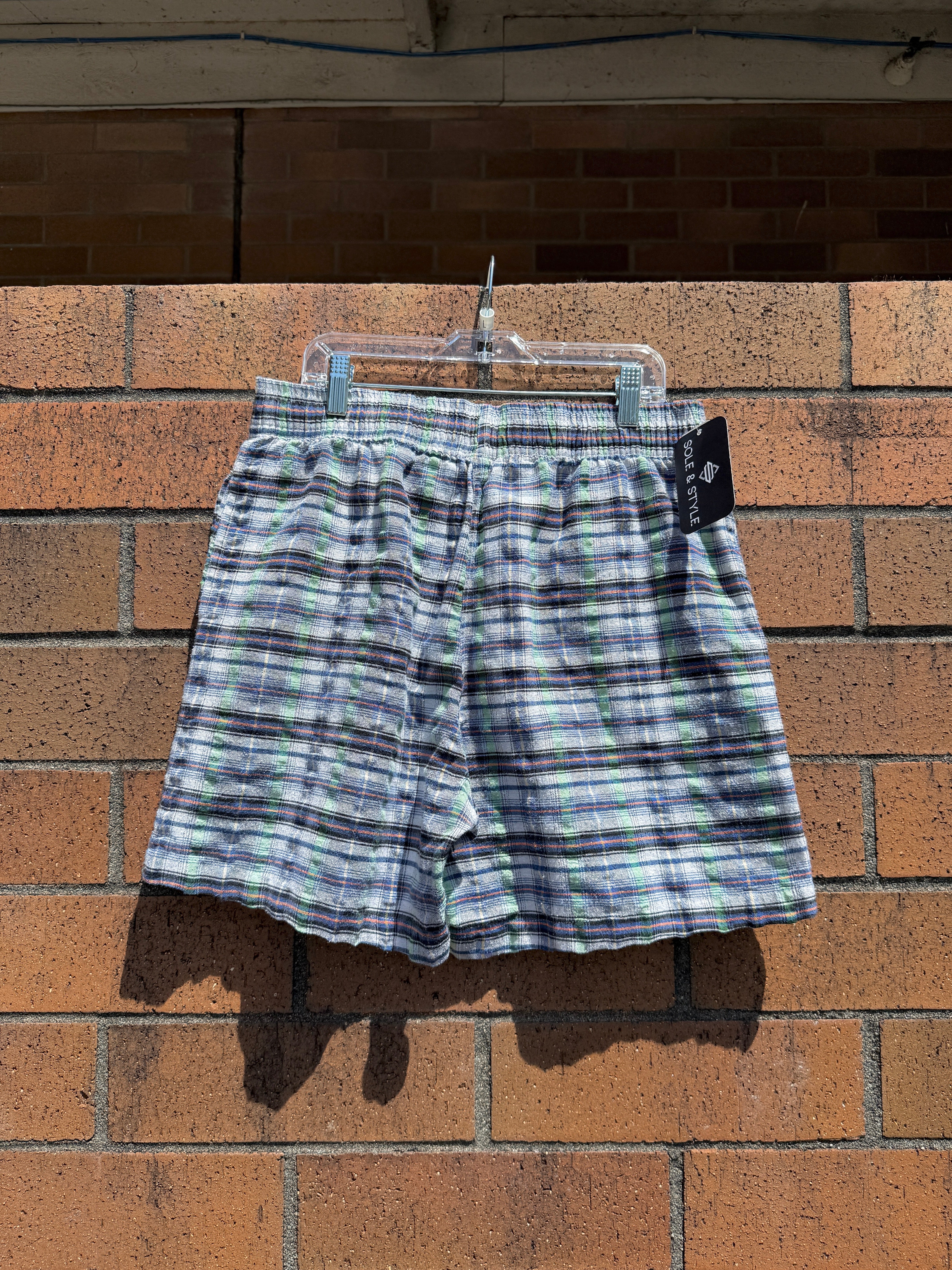 Y2K AM BLVD Plaid Boxer Shorts Size L