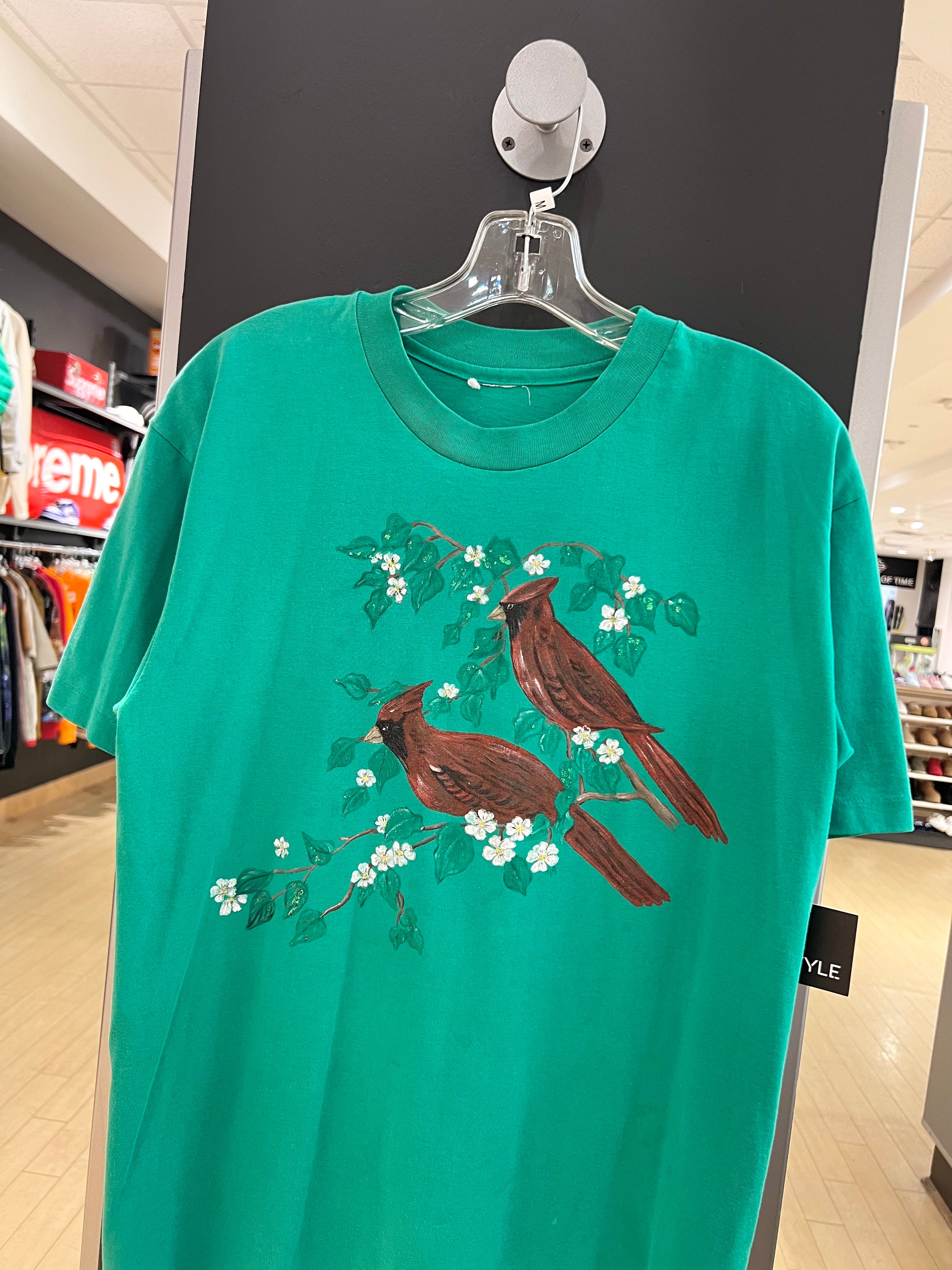 90s Hand Painted Birds on a Branch Tee