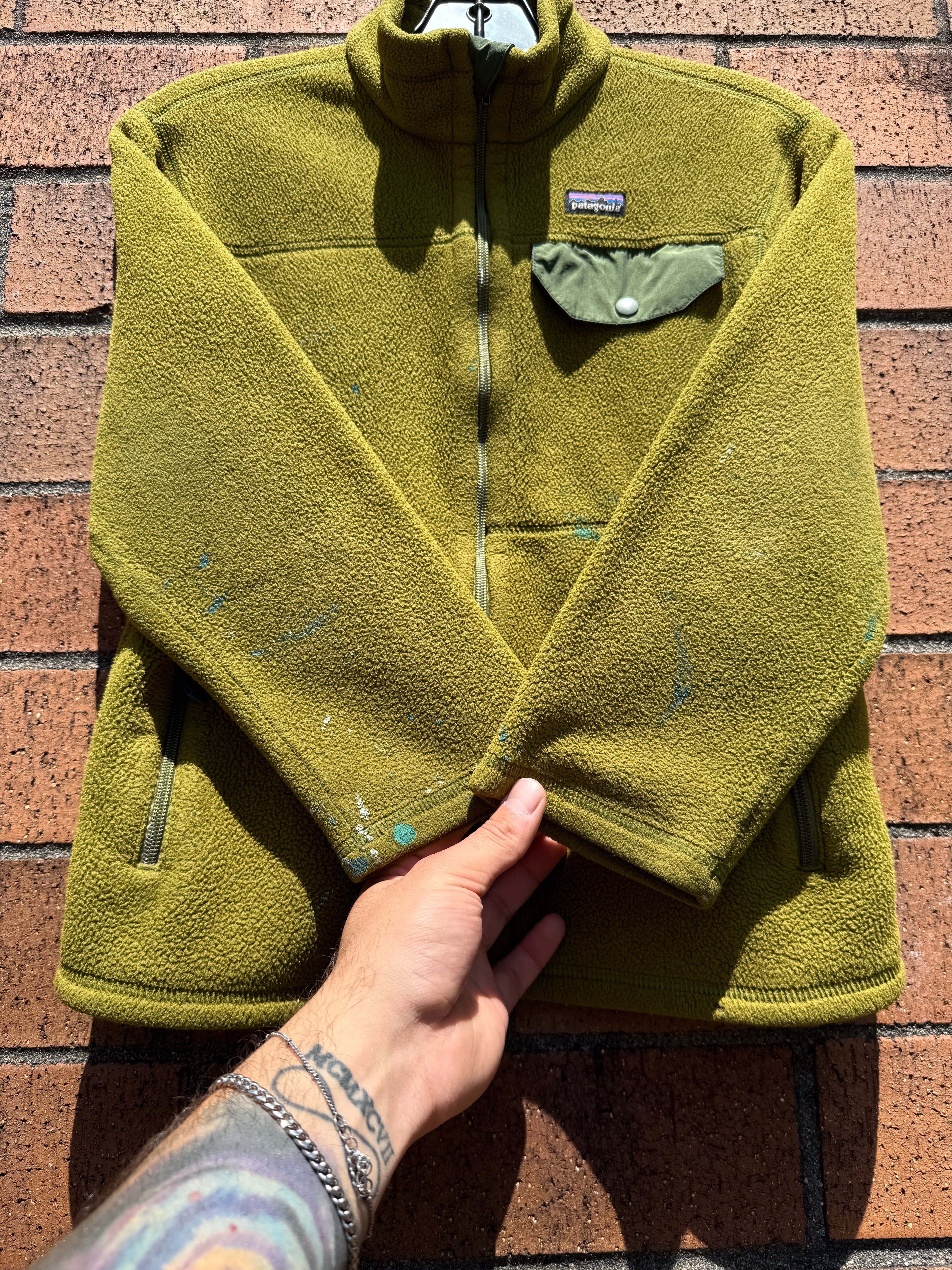 Patagonia Olive Green Synchilla Snap-T Fleece Size Youth M