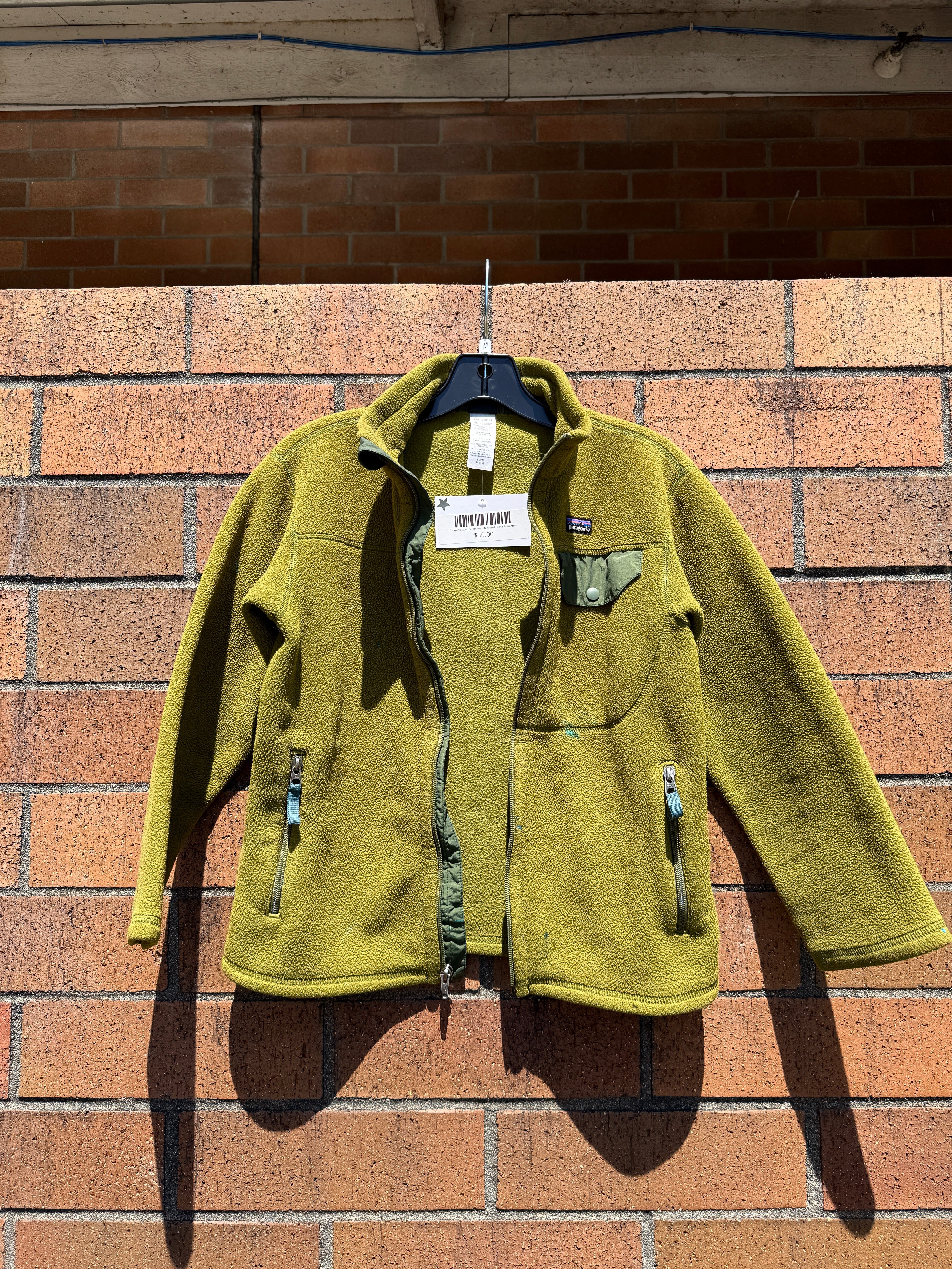 Patagonia Olive Green Synchilla Snap-T Fleece Size Youth M
