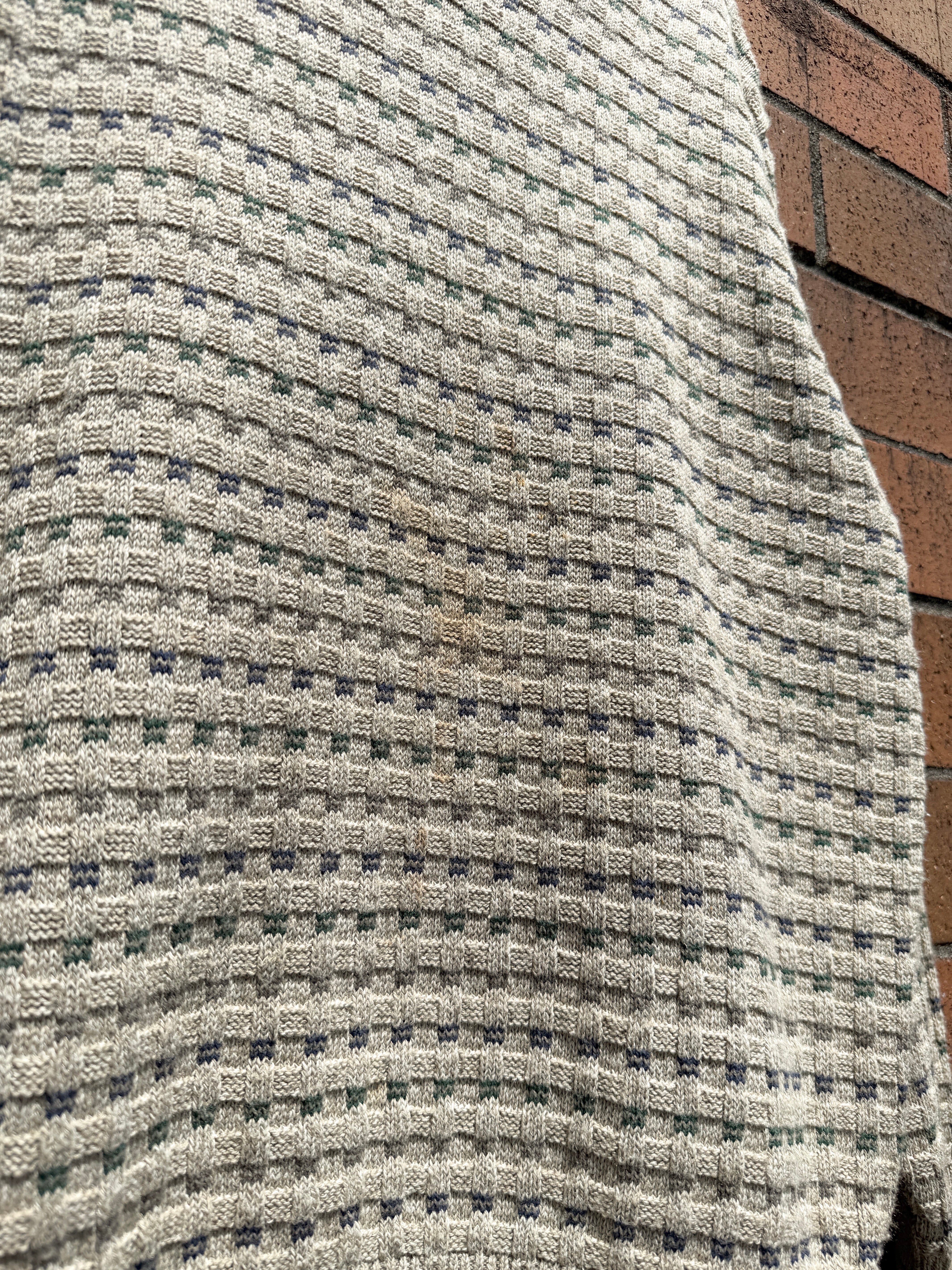 90s Lee Sport Tan Basketweave Sweater Sz M