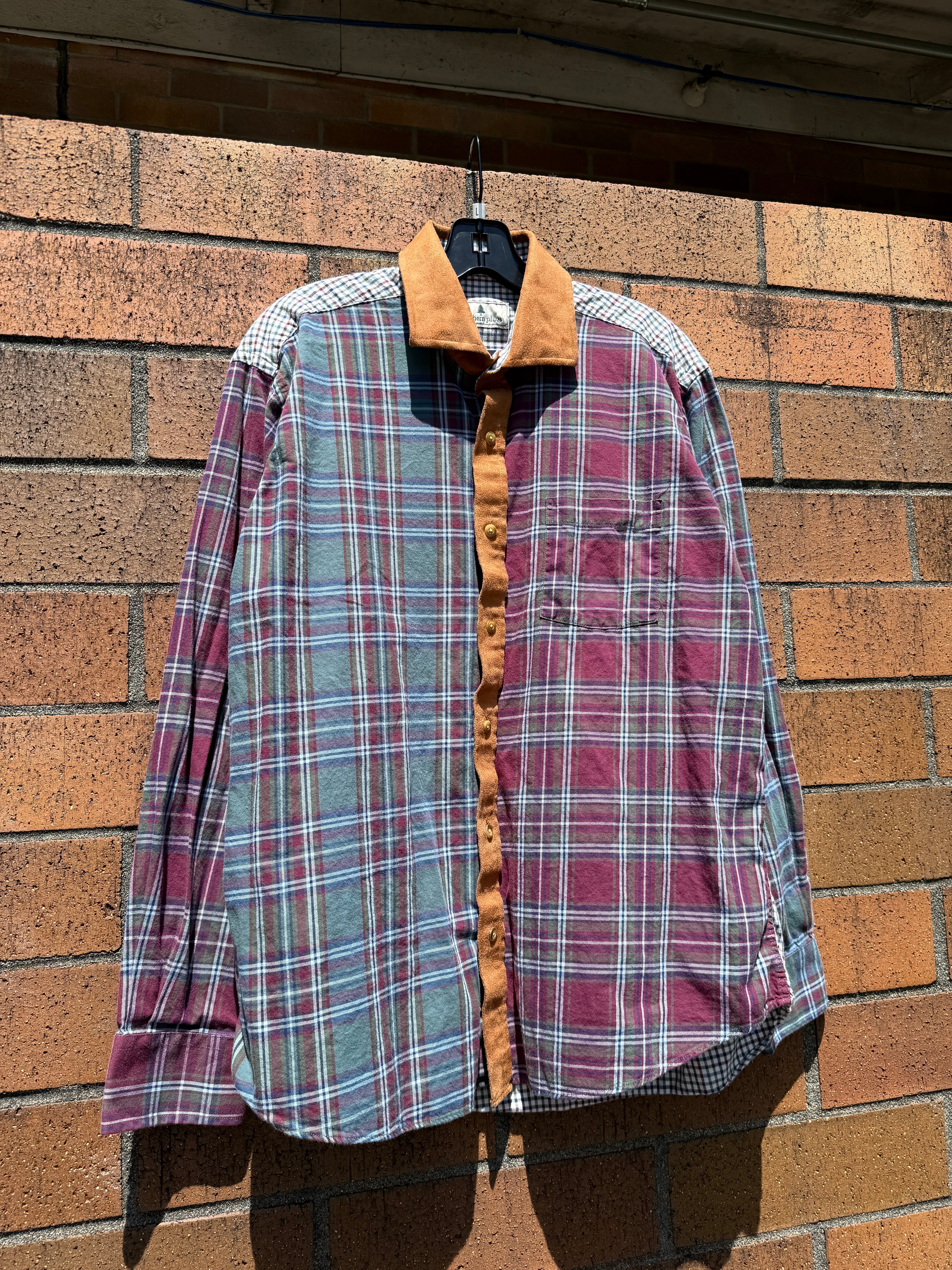 Southern Pines Patchwork Plaid Flannel Size L