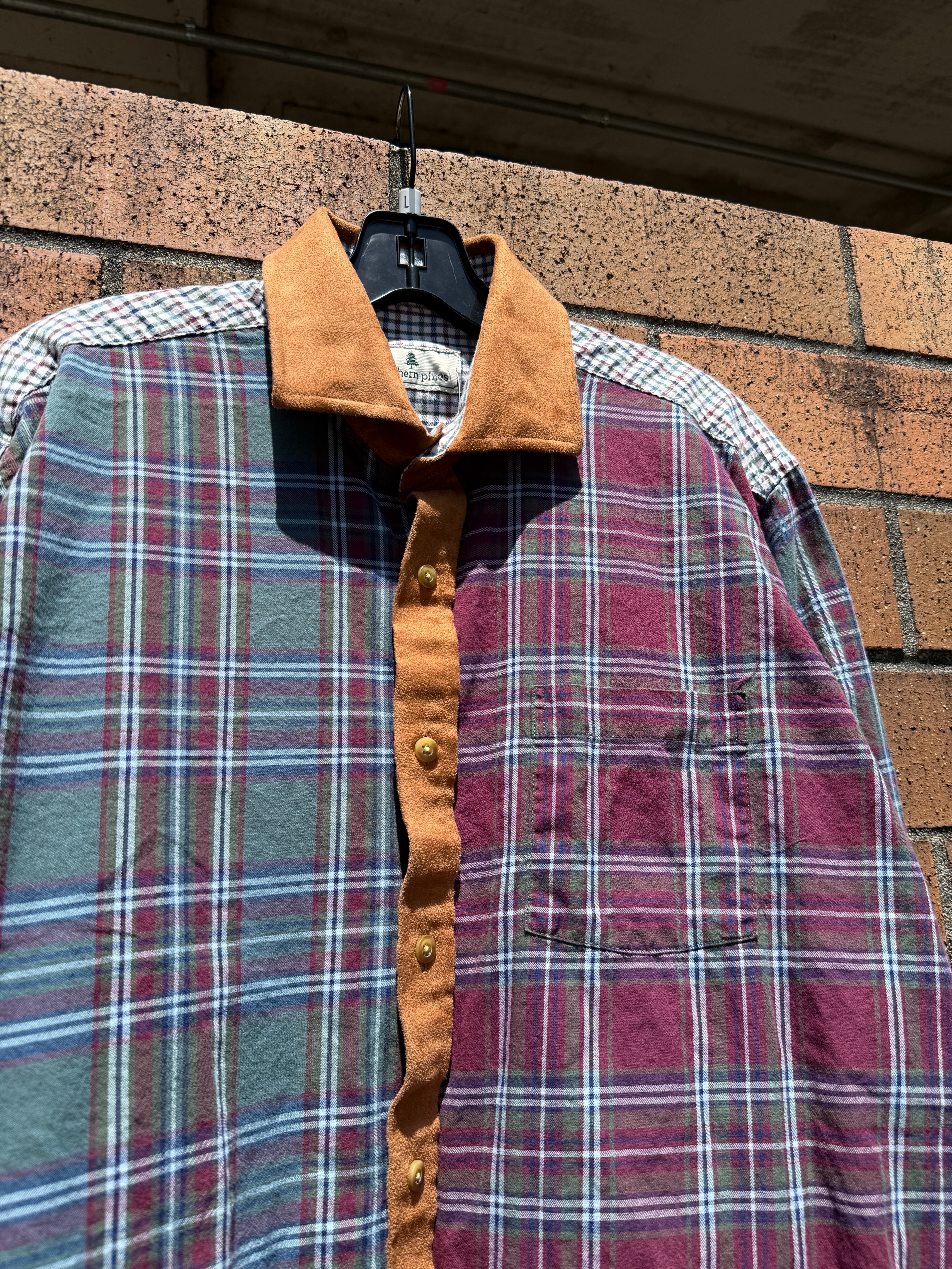 Southern Pines Patchwork Plaid Flannel Size L
