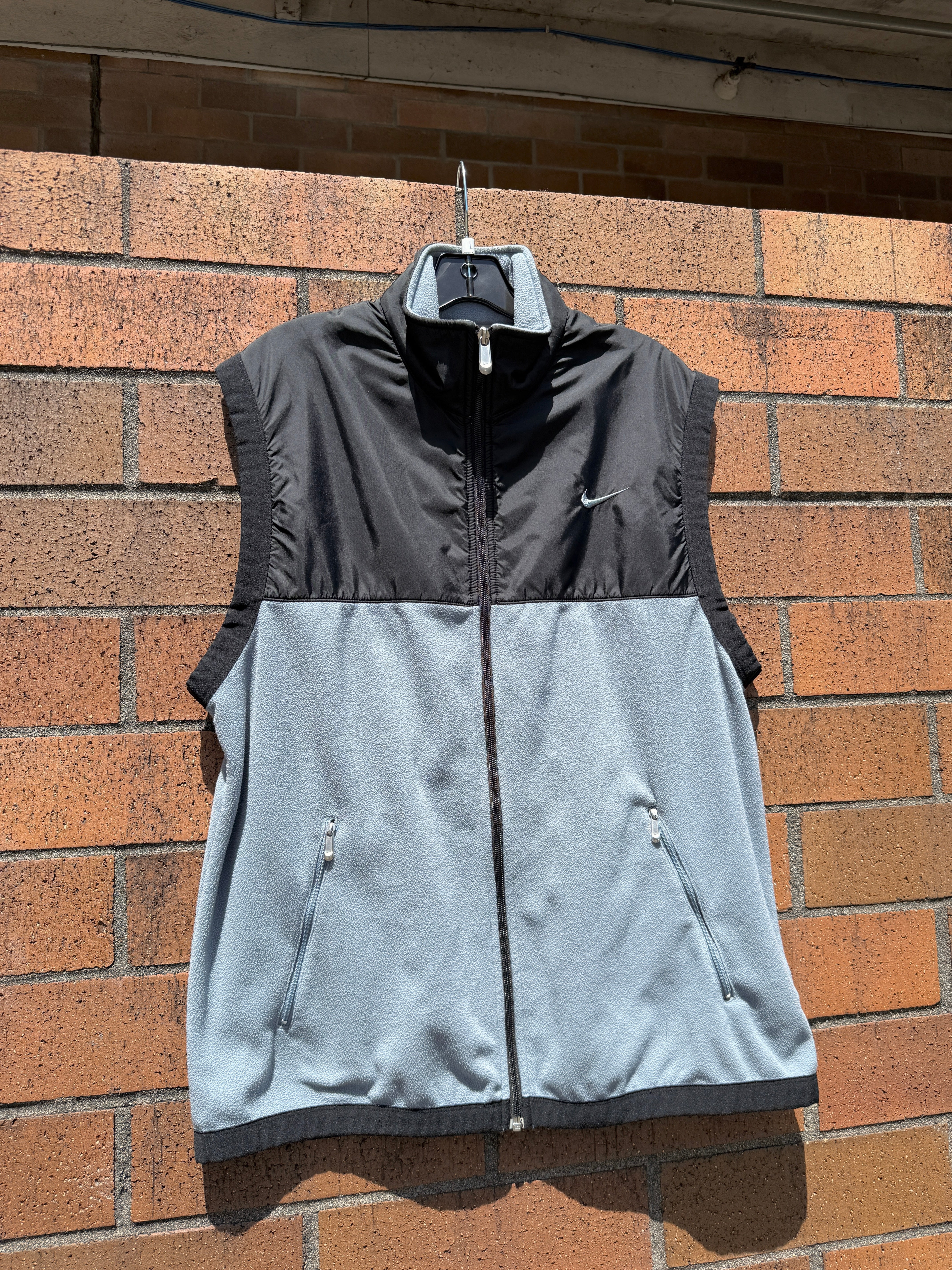 2007 Nike Black / Grey Fleece Vest Sz L
