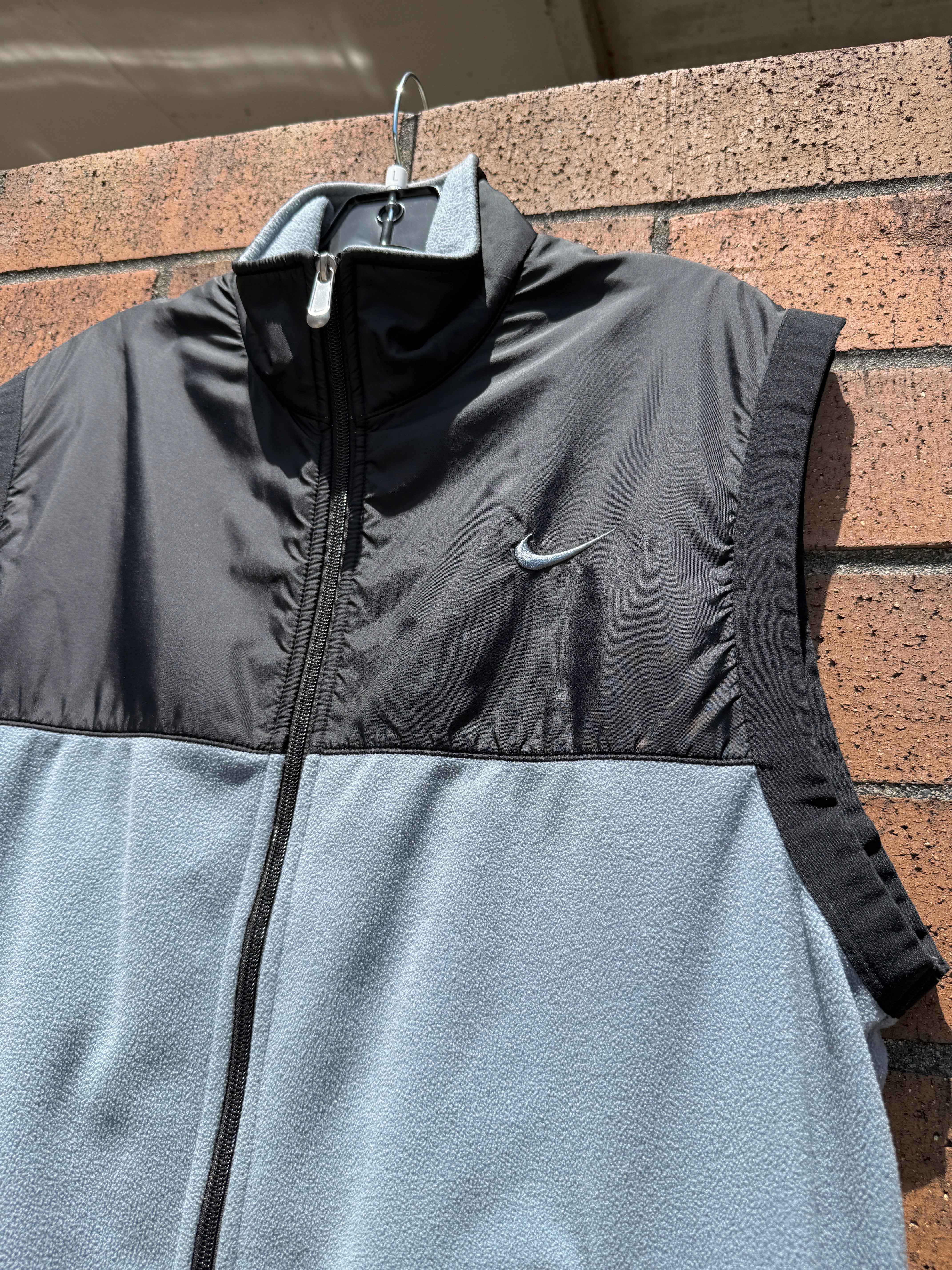 2007 Nike Black / Grey Fleece Vest Sz L