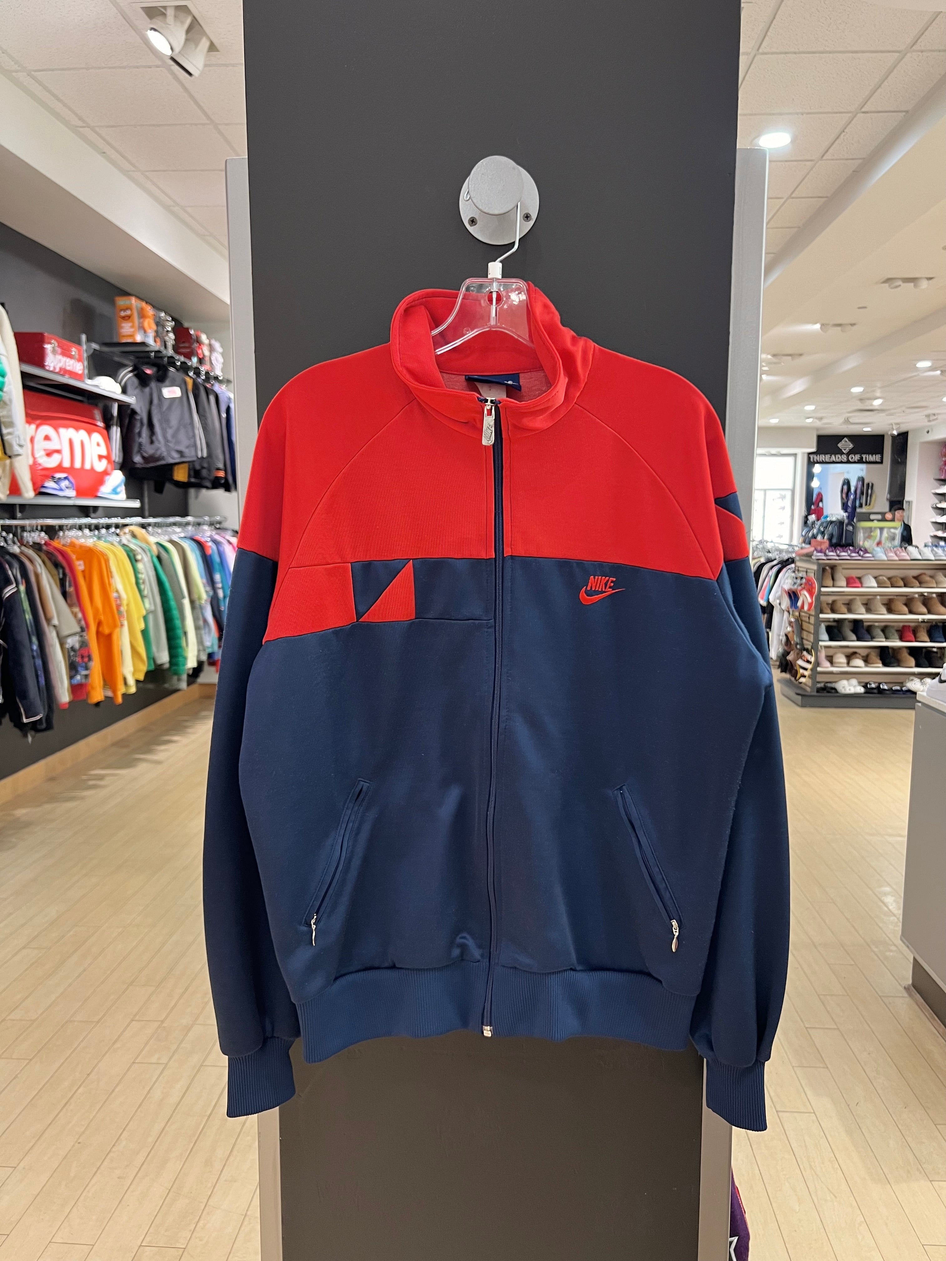 90s Nike Navy Blue / Red Track Jacket L