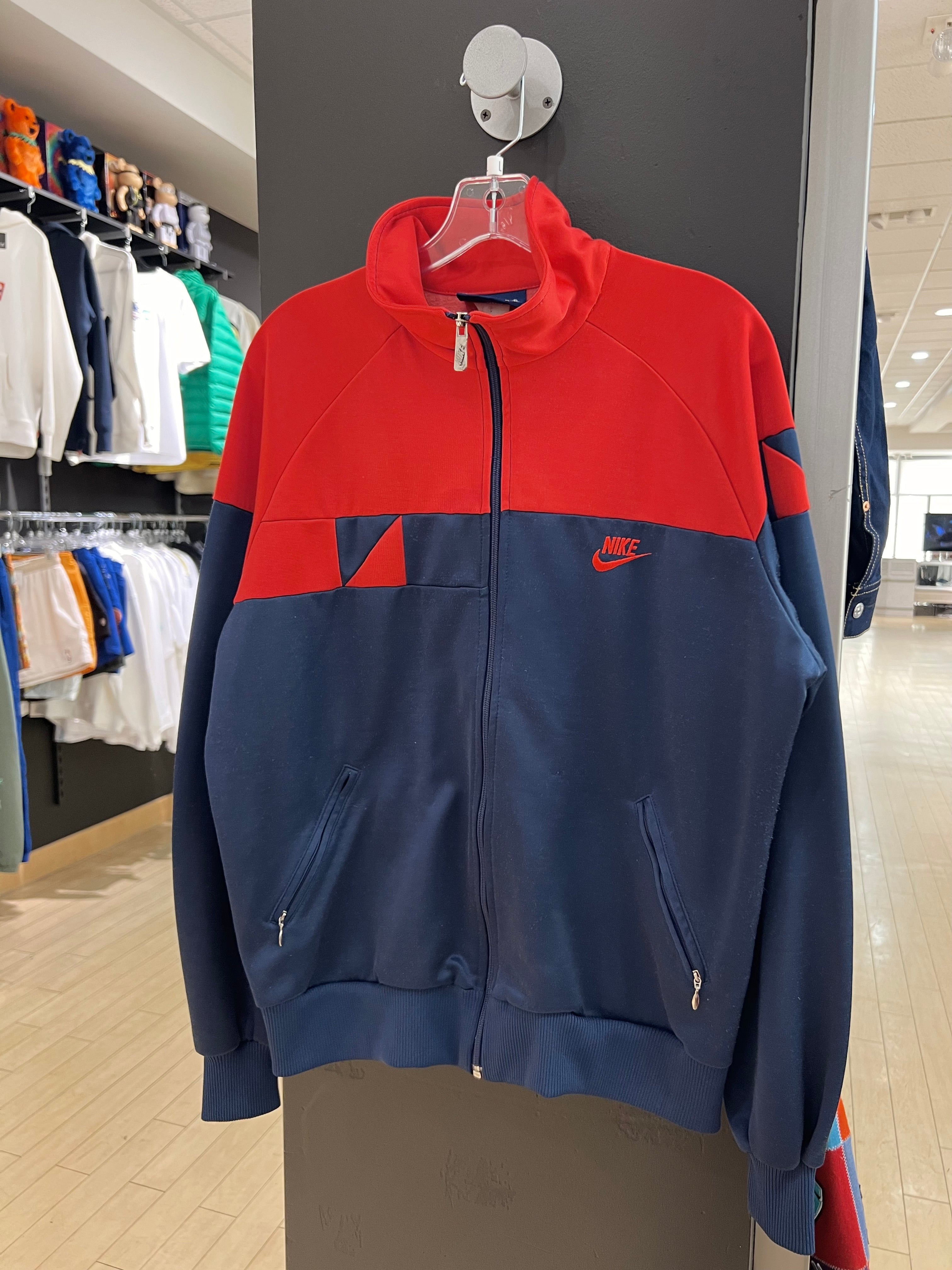 90s Nike Navy Blue / Red Track Jacket L