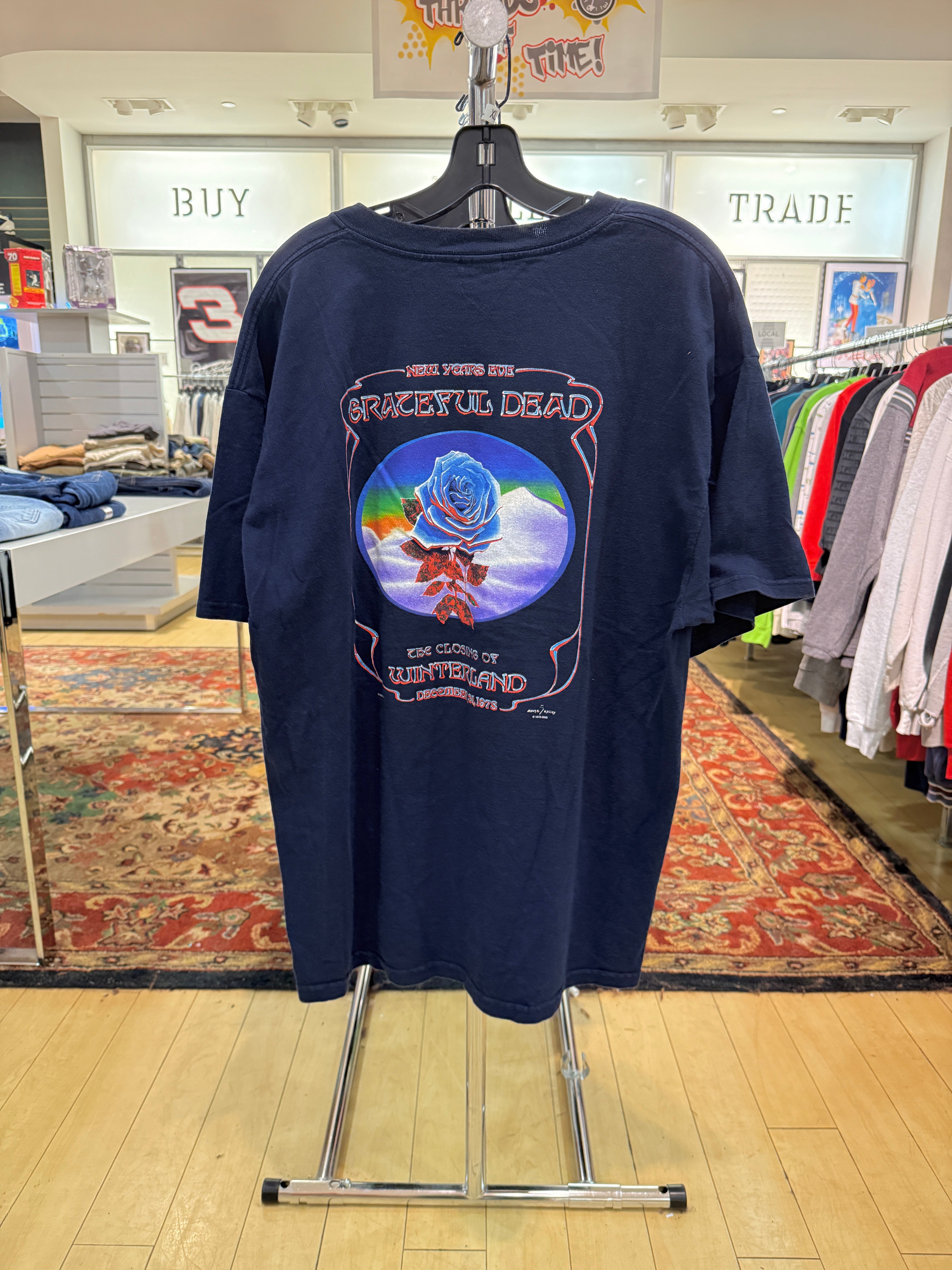 2003 Grateful Dead NYE Winterland Closing Tee Blue Sz XL
