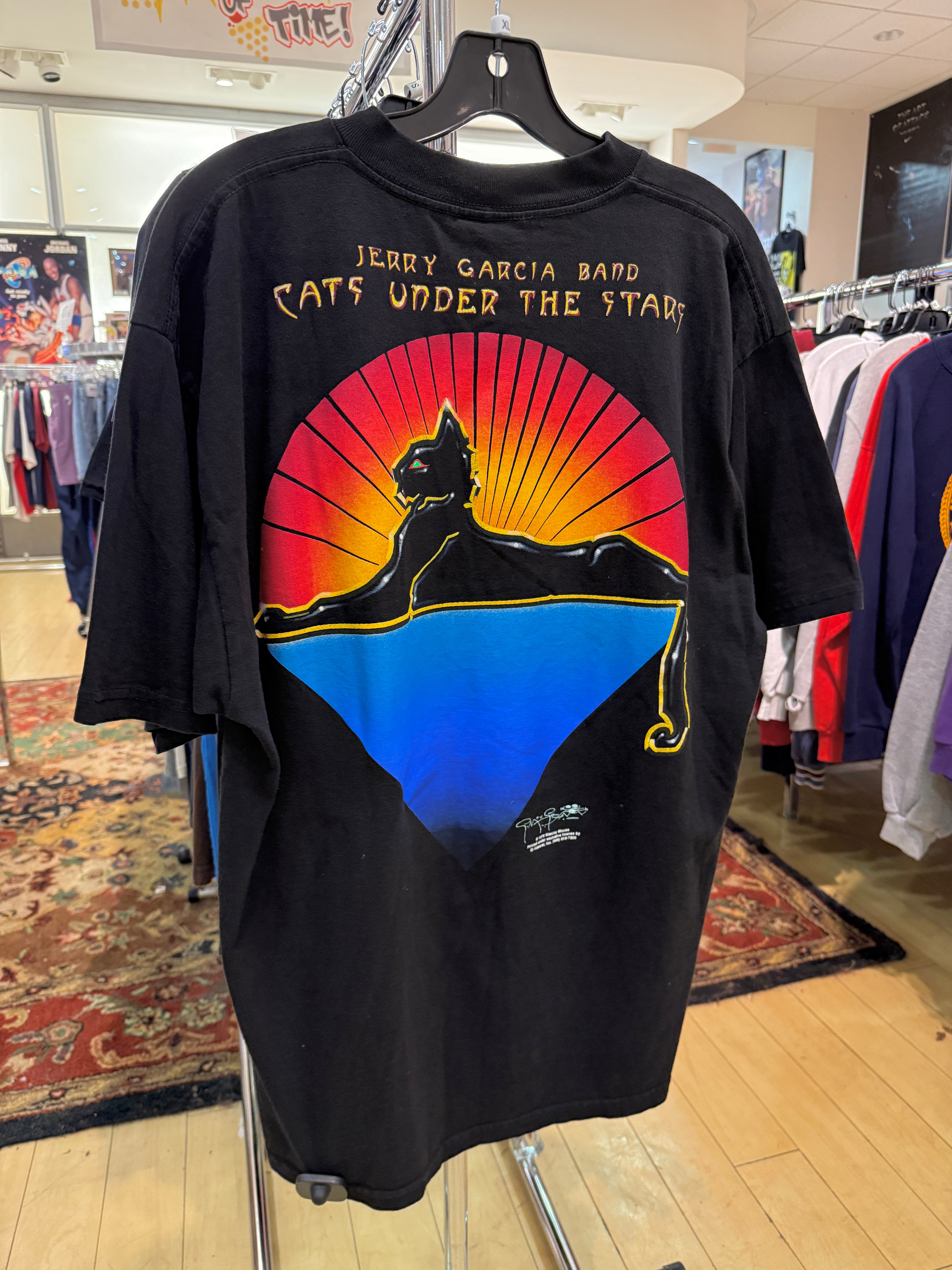 Y2K Jerry Garcia Band Cats Under the Stars Stanley Mouse Tee Sz XL