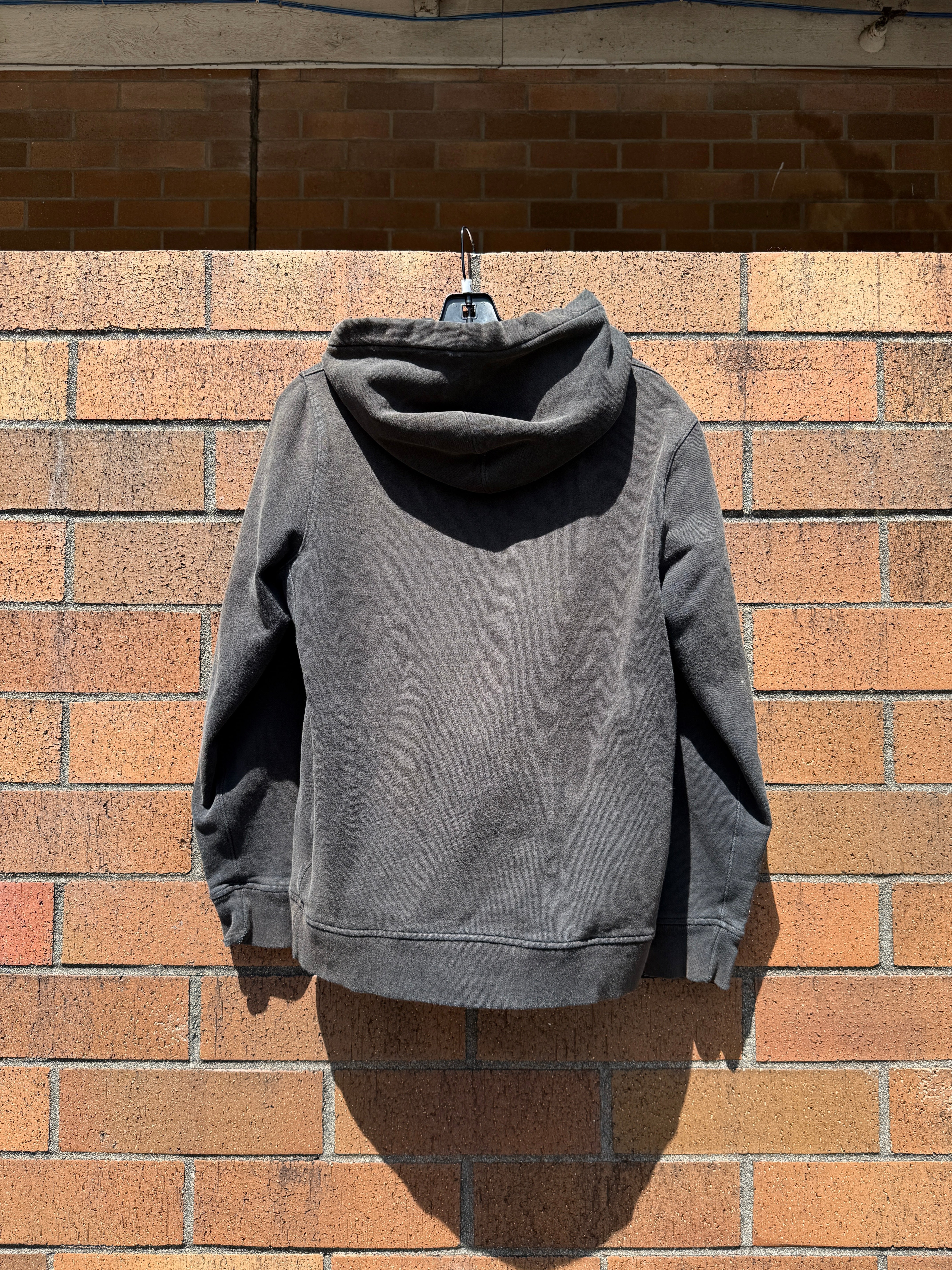 2010s Abercrombie & Fitch Faded Black Script Hoodie Size M