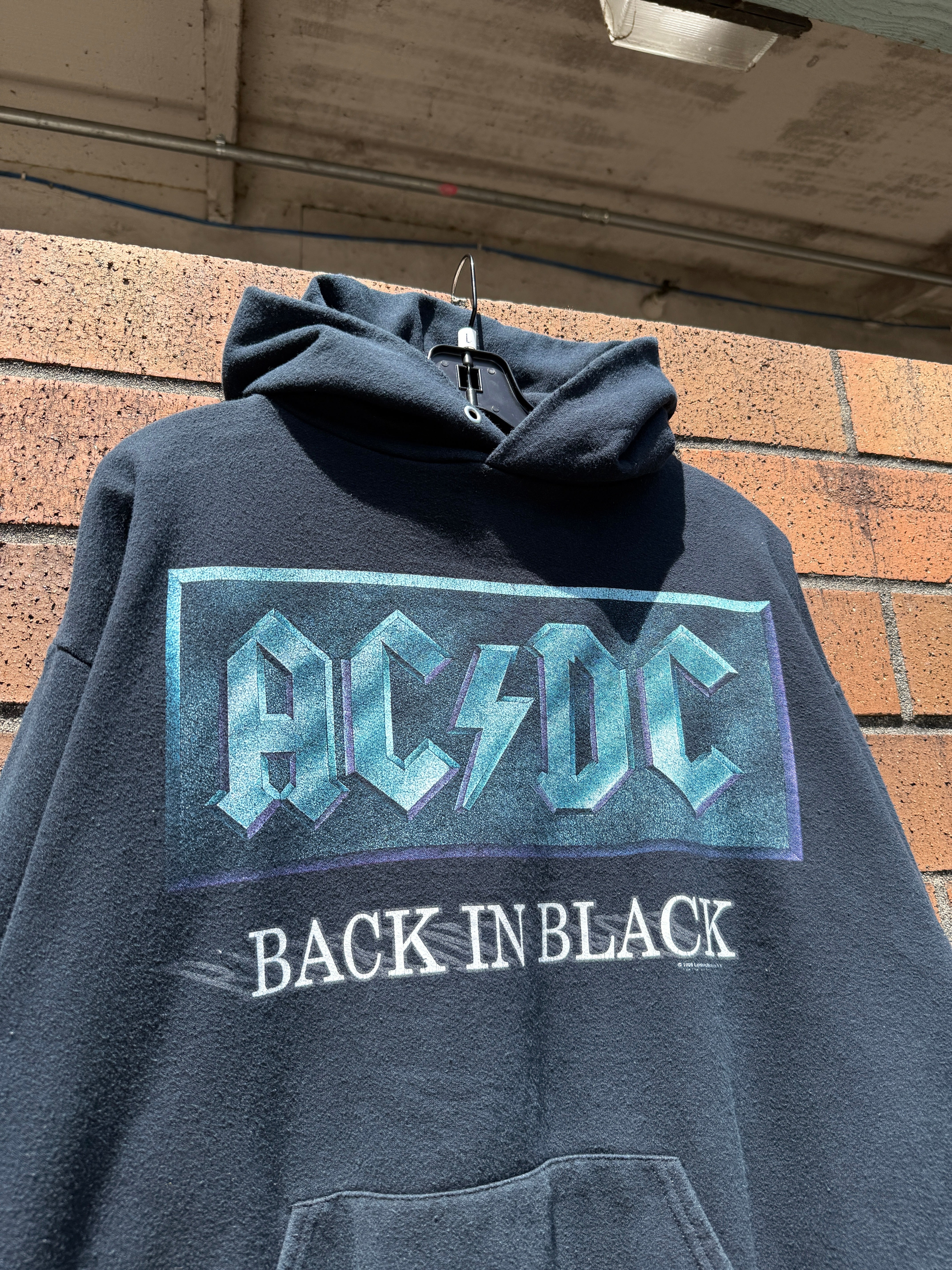 1996 ACDC Back in Black Hoodie Size L