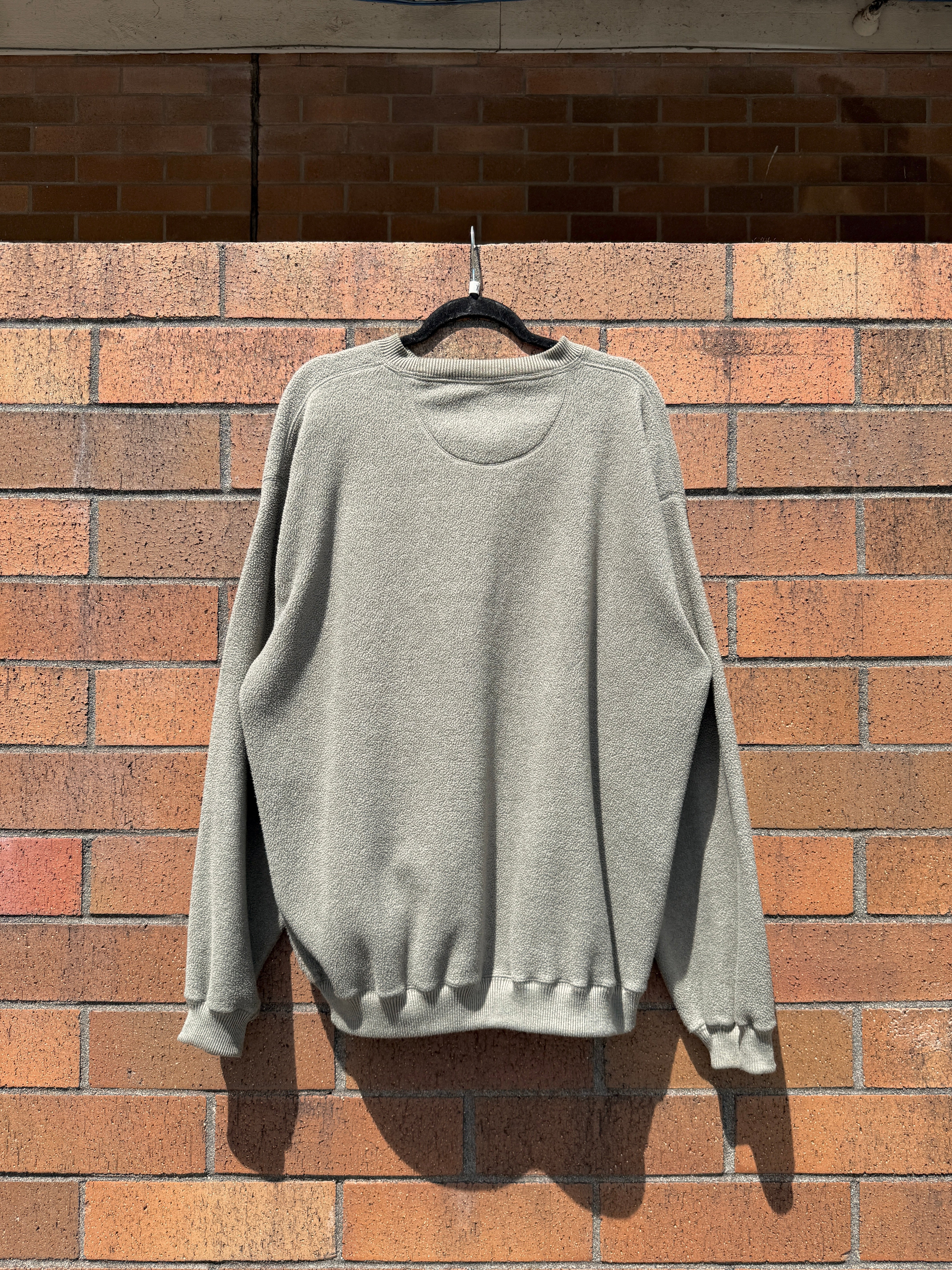 90s Big Dogs Olive Green Polar Fleece Crewneck Sz XL