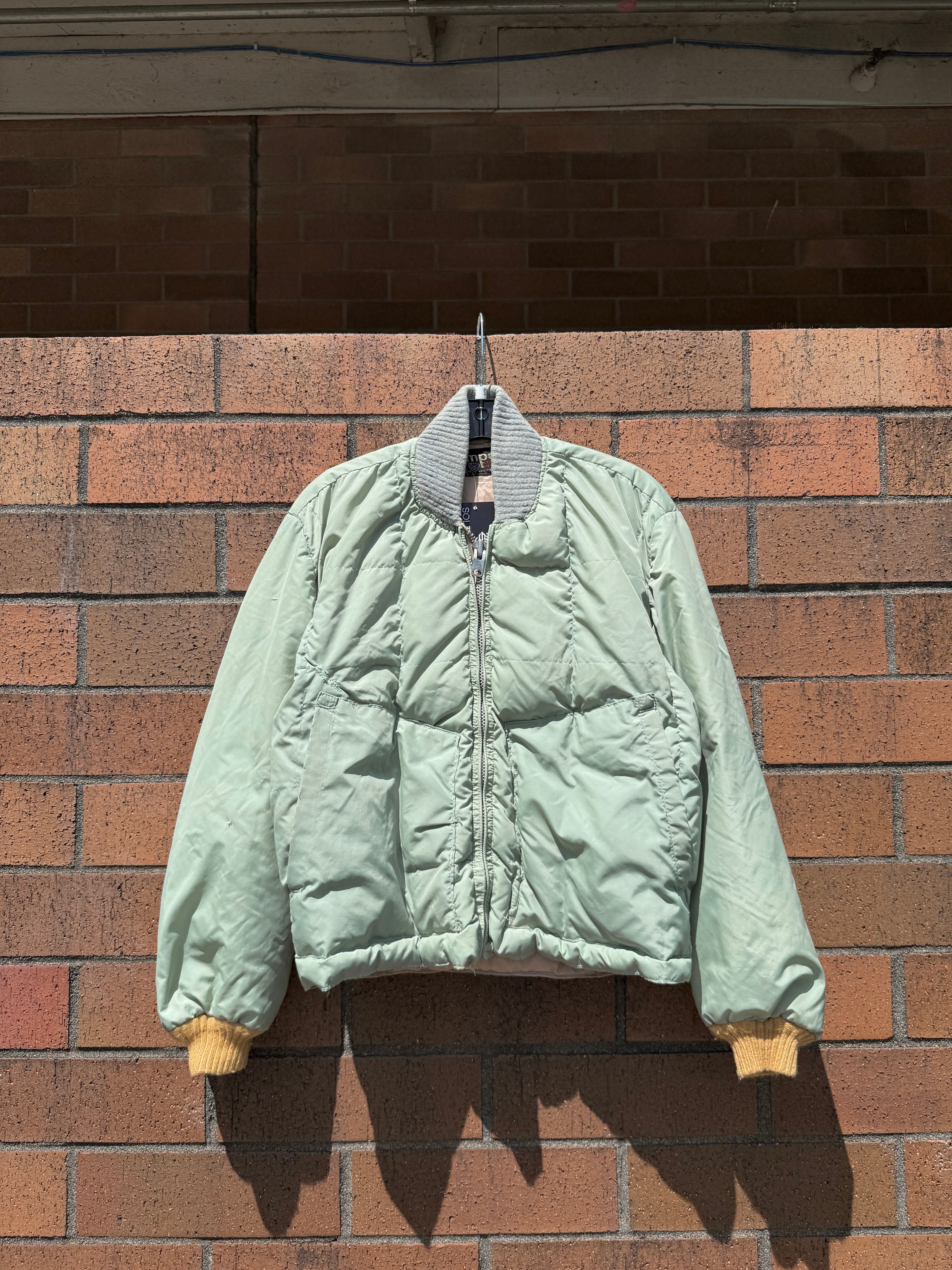 70s Tempco Wool Accent Sage Green Down Bomber Size Small