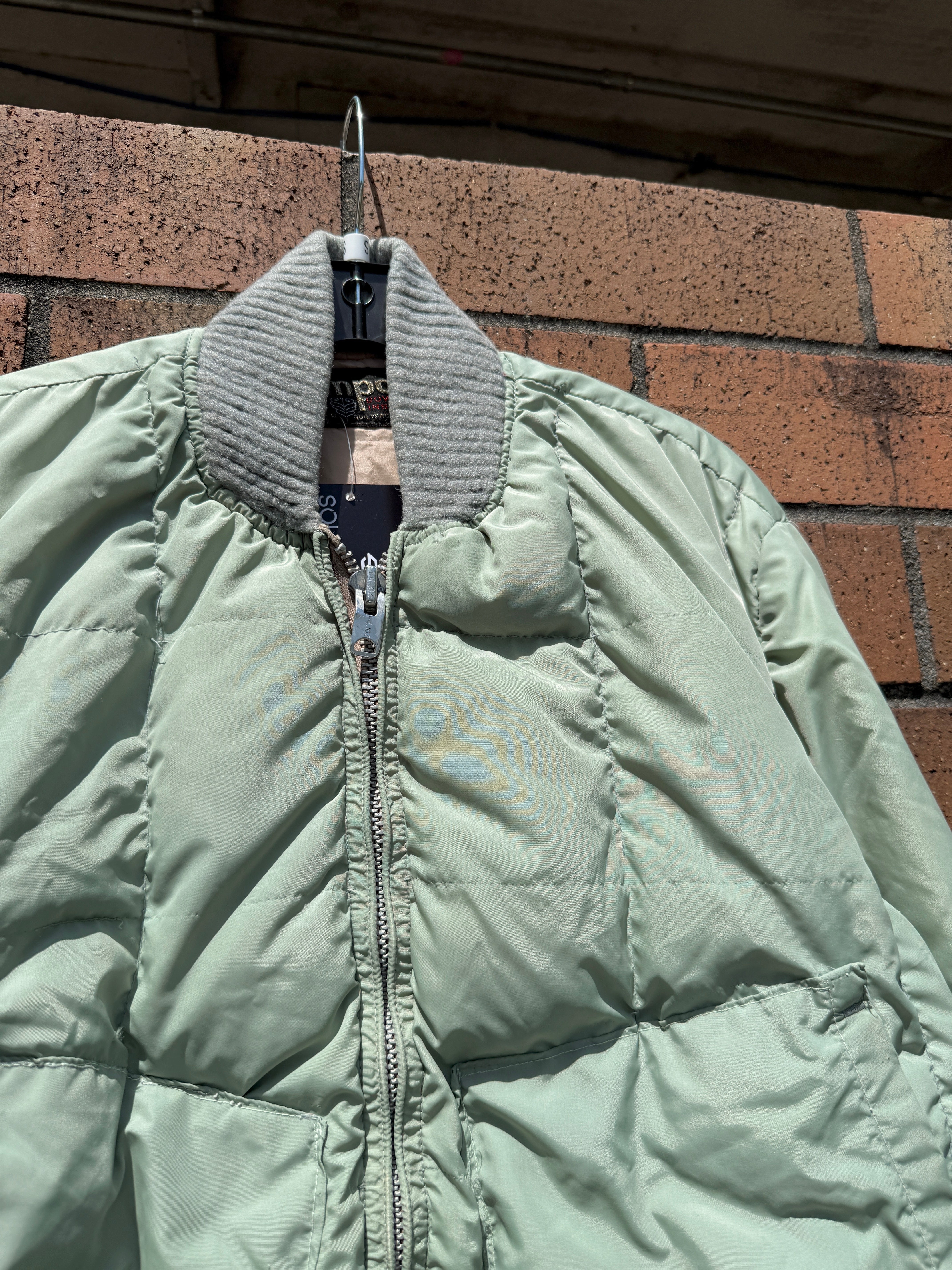 70s Tempco Wool Accent Sage Green Down Bomber Size Small
