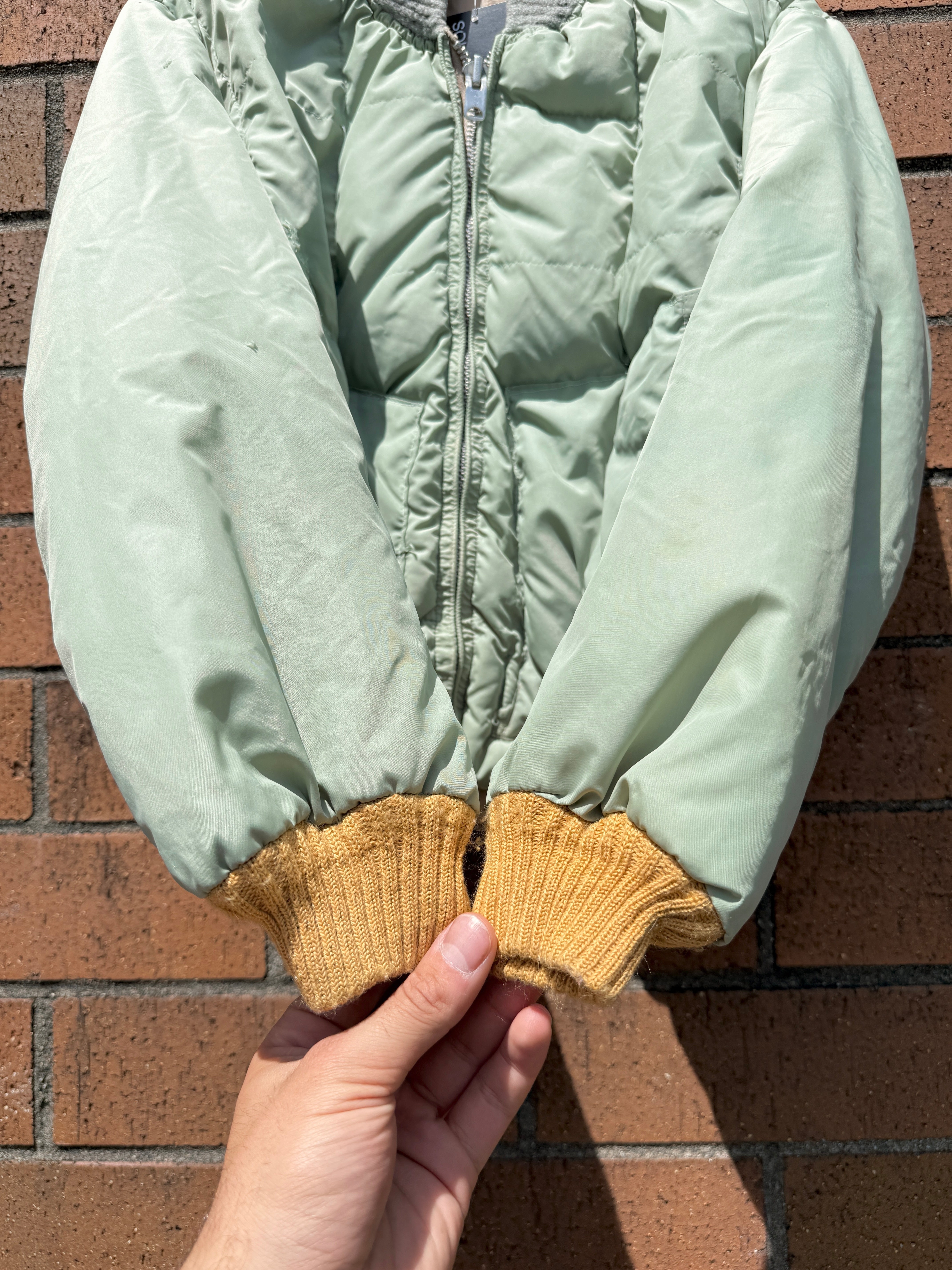 70s Tempco Wool Accent Sage Green Down Bomber Size Small