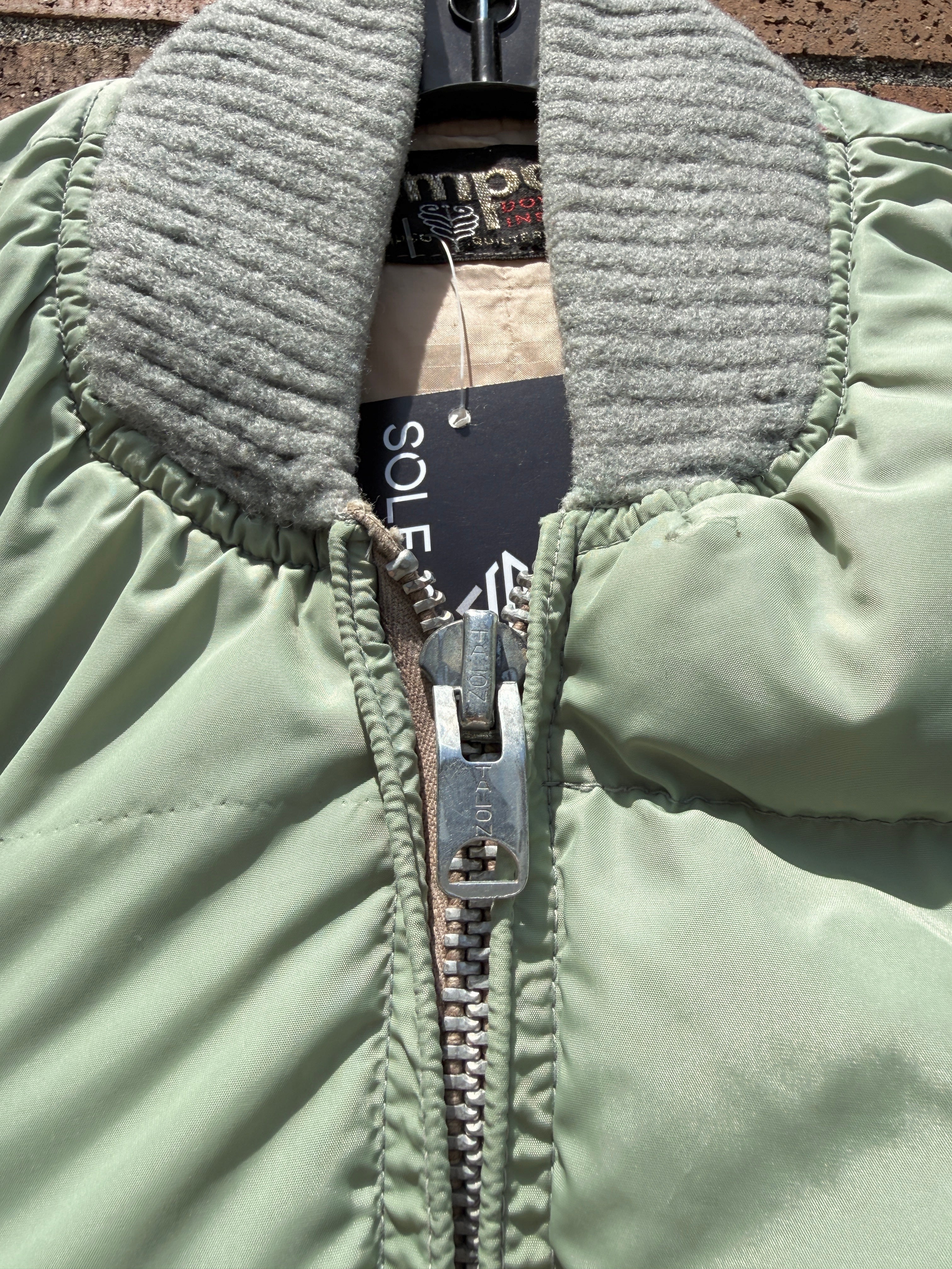 70s Tempco Wool Accent Sage Green Down Bomber Size Small
